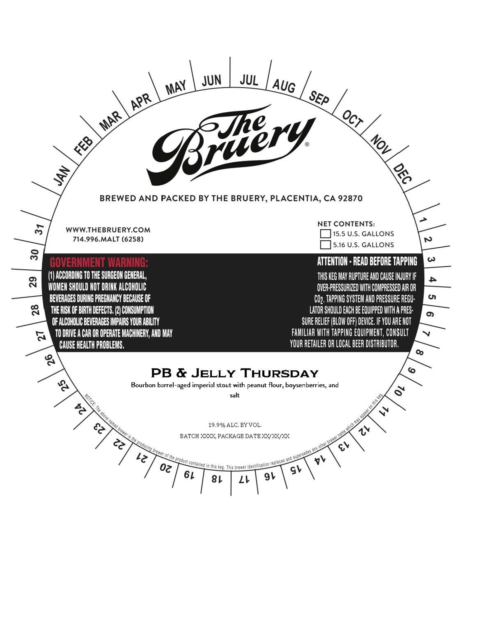 PB & Jelly Thursday by The Bruery - beer label
