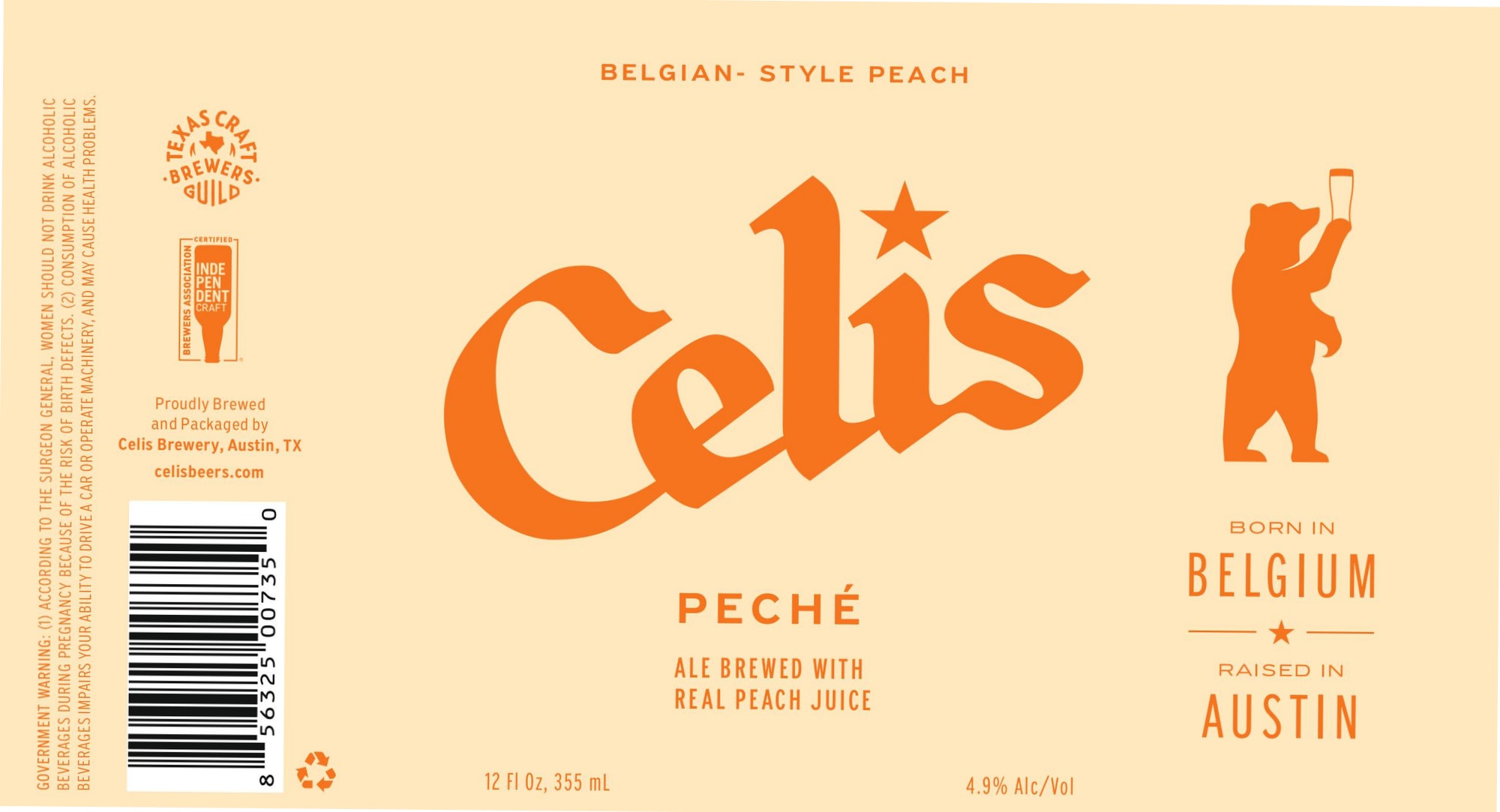 Pêché by Celís Brewery - beer label