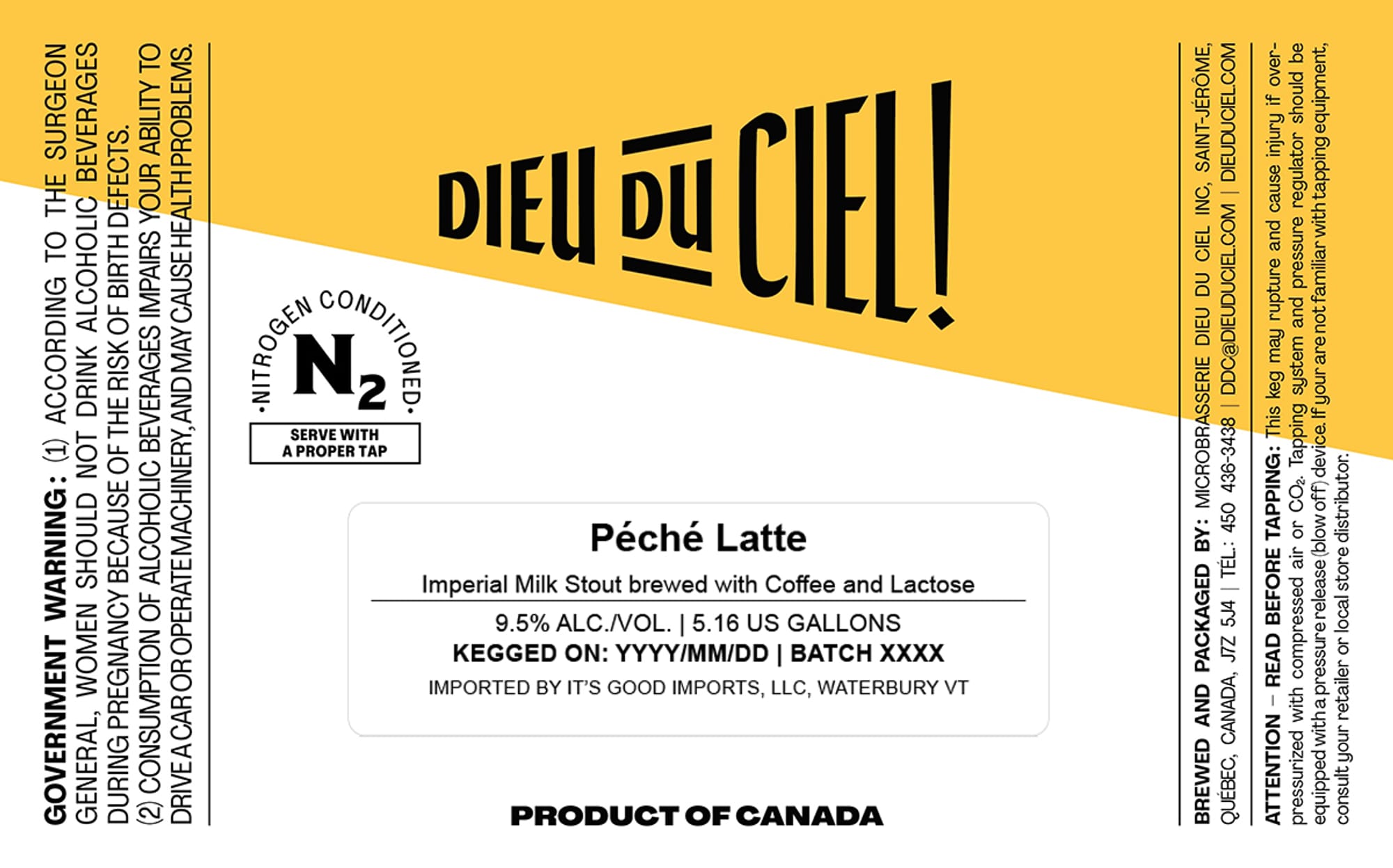 Pêché Latte by Dieu du Ciel - beer label