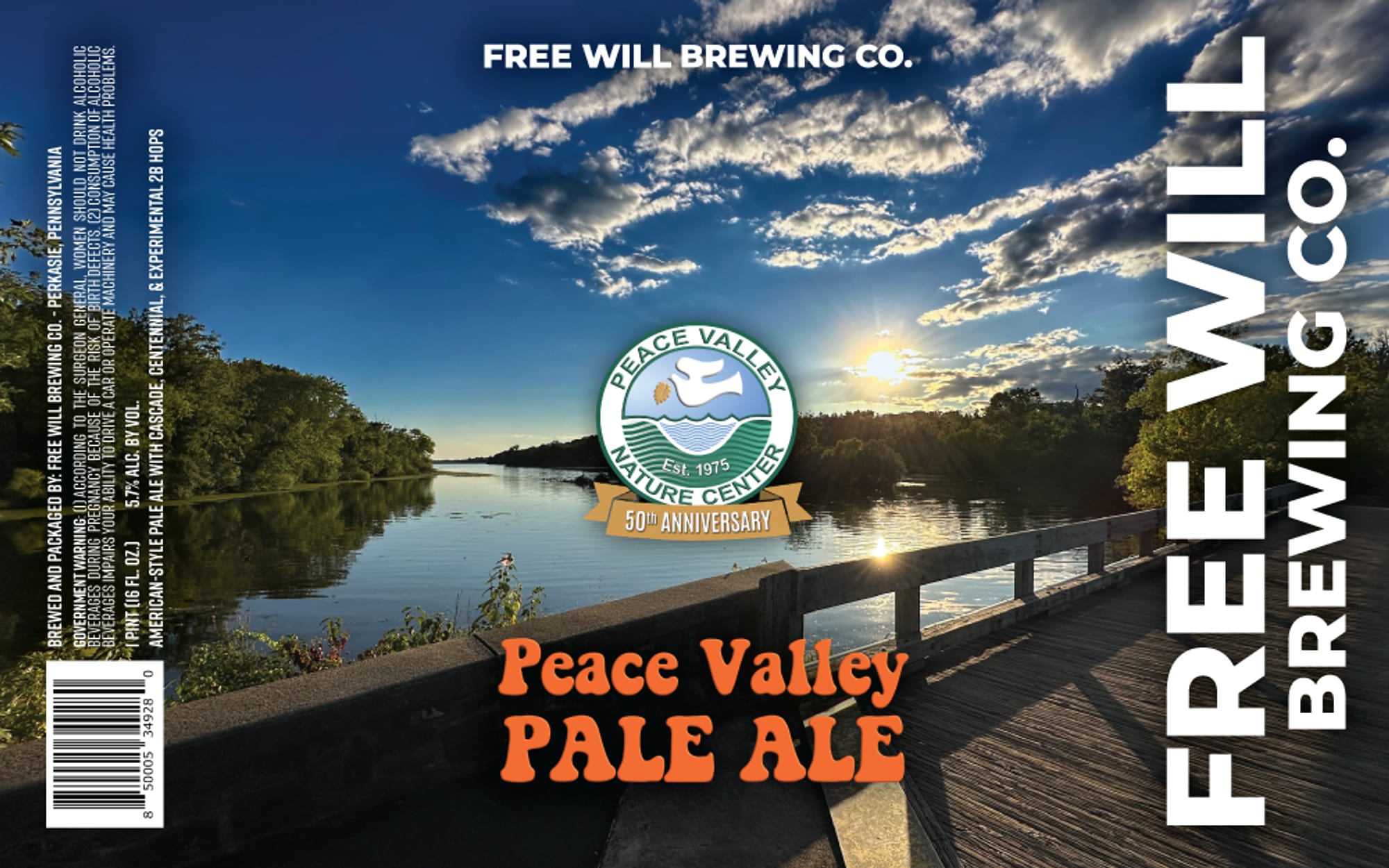 Peace Valley Pale Ale by Free Will Brewing Co. - beer label