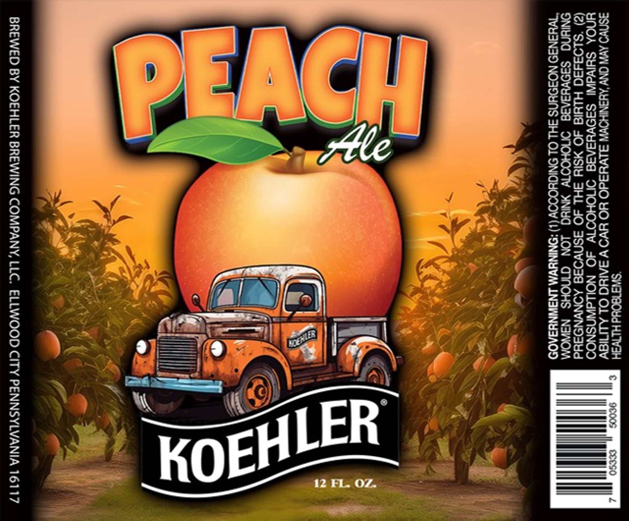 Peach Ale by Koehler Brewery Company - beer label