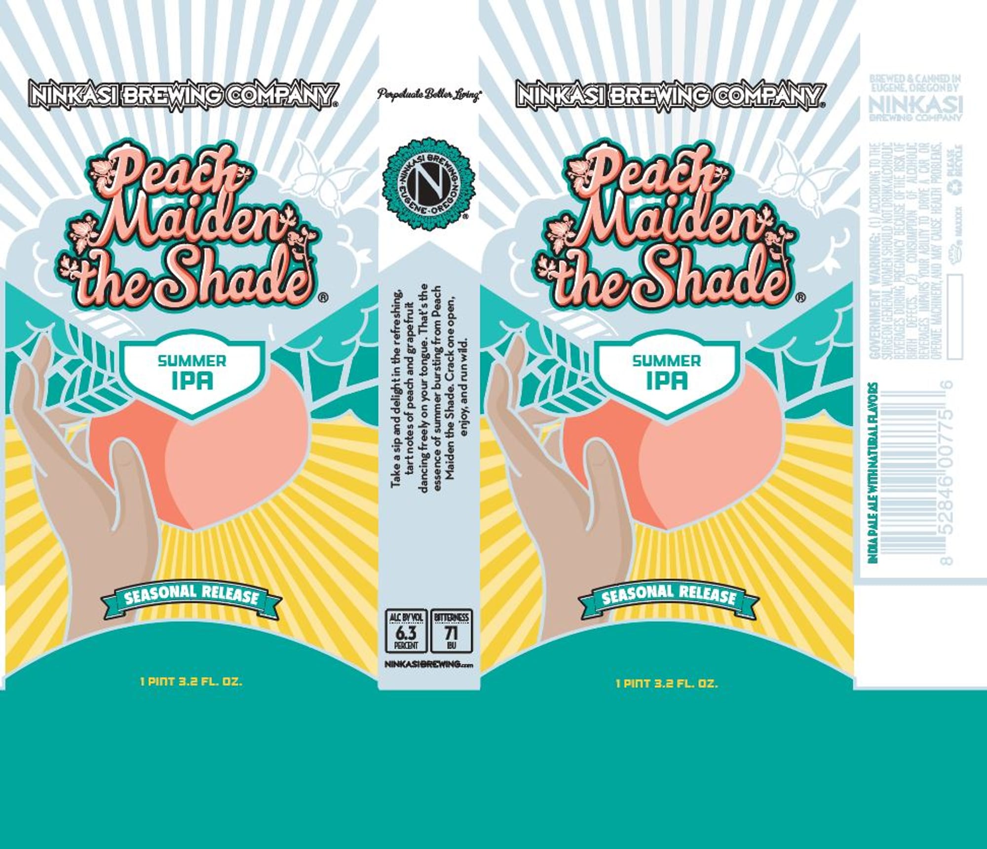 Peach Maiden the Shade by Ninkasi Brewing Company - beer label