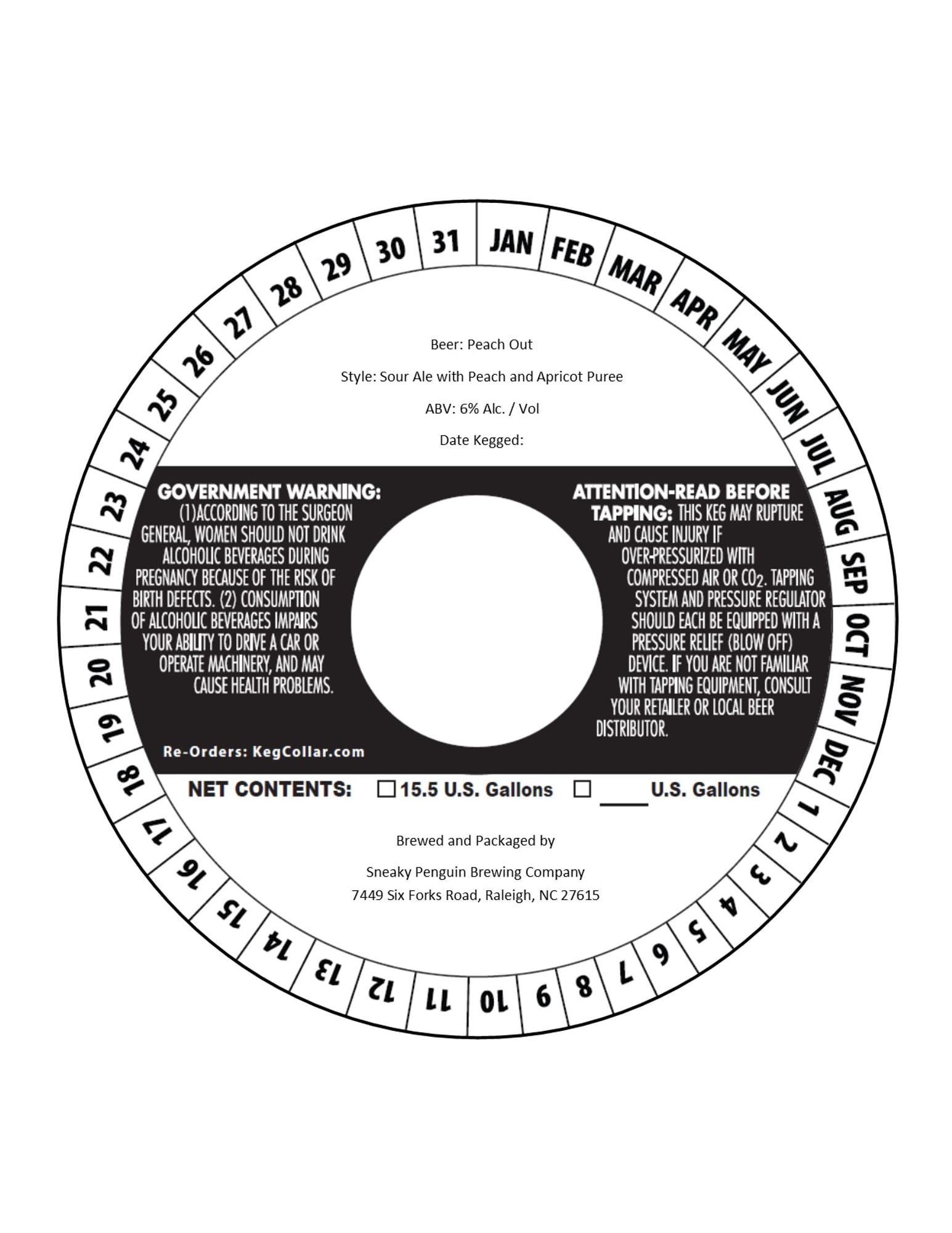 Peach Out by Sneaky Penguin Brewing Company - beer label