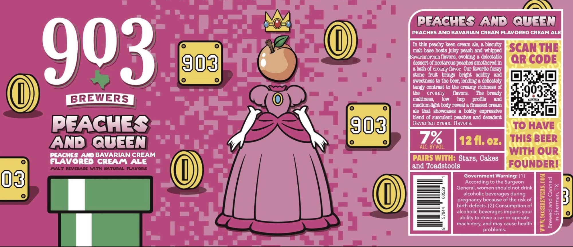 Peaches and Queen by 903 Brewers - beer label