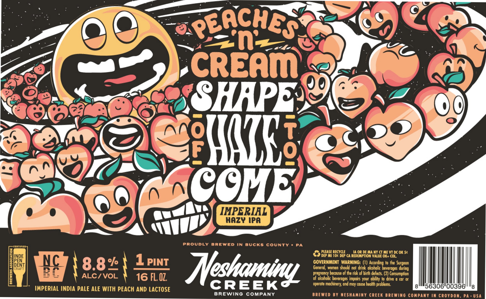 Peaches ‘n’ Cream Shape to Haze by Neshaminy Creek Brewing Company - beer label