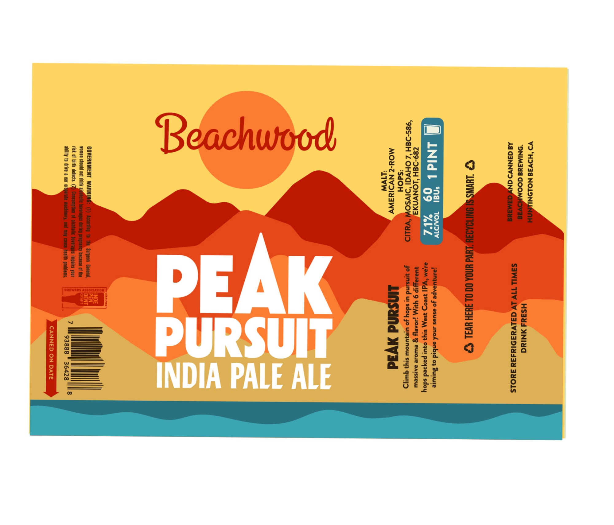 Peak Pursuit by Beachwood Brewing - beer label