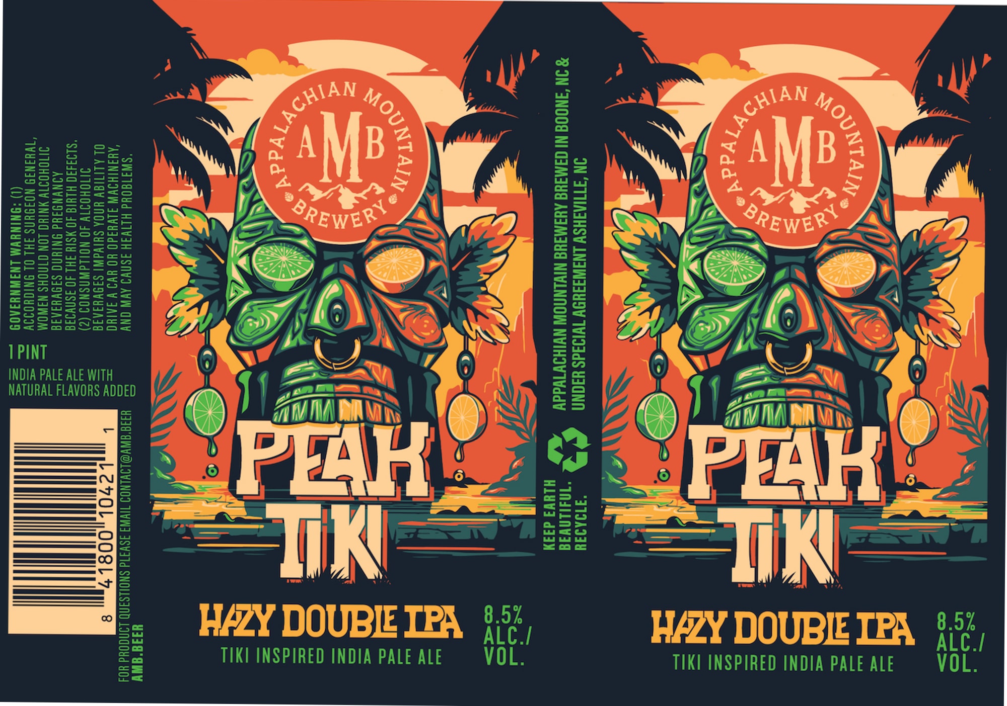 Peak Tiki by Appalachian Mountain Brewery - beer label