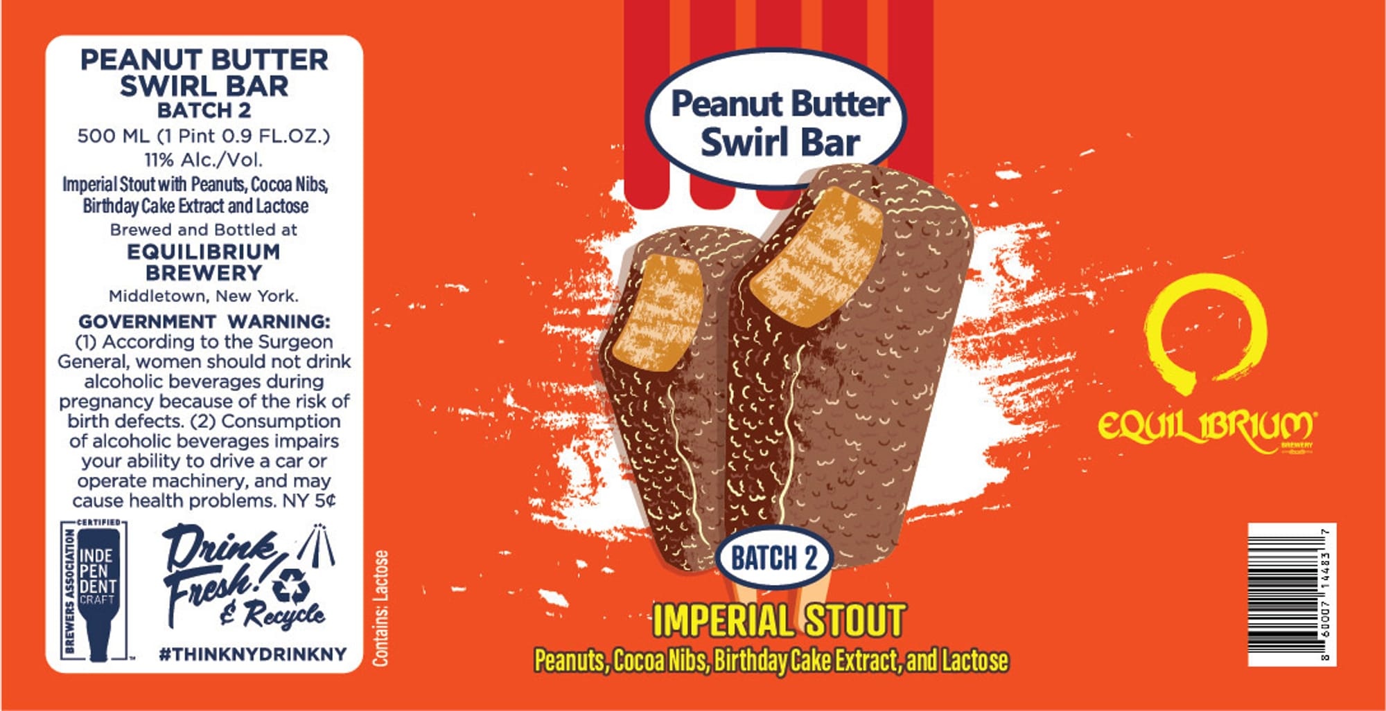 Peanut Butter Swirl Bar by Equilibrium Brewery - beer label