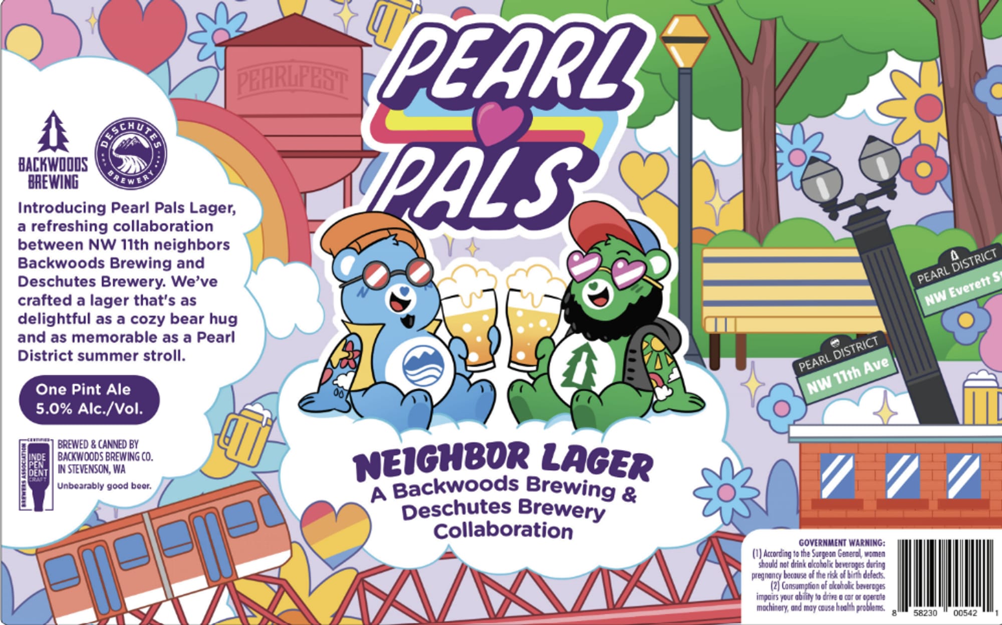 Pearl Pals Lager by Backwoods Brewing & Deschutes Brewery - beer label