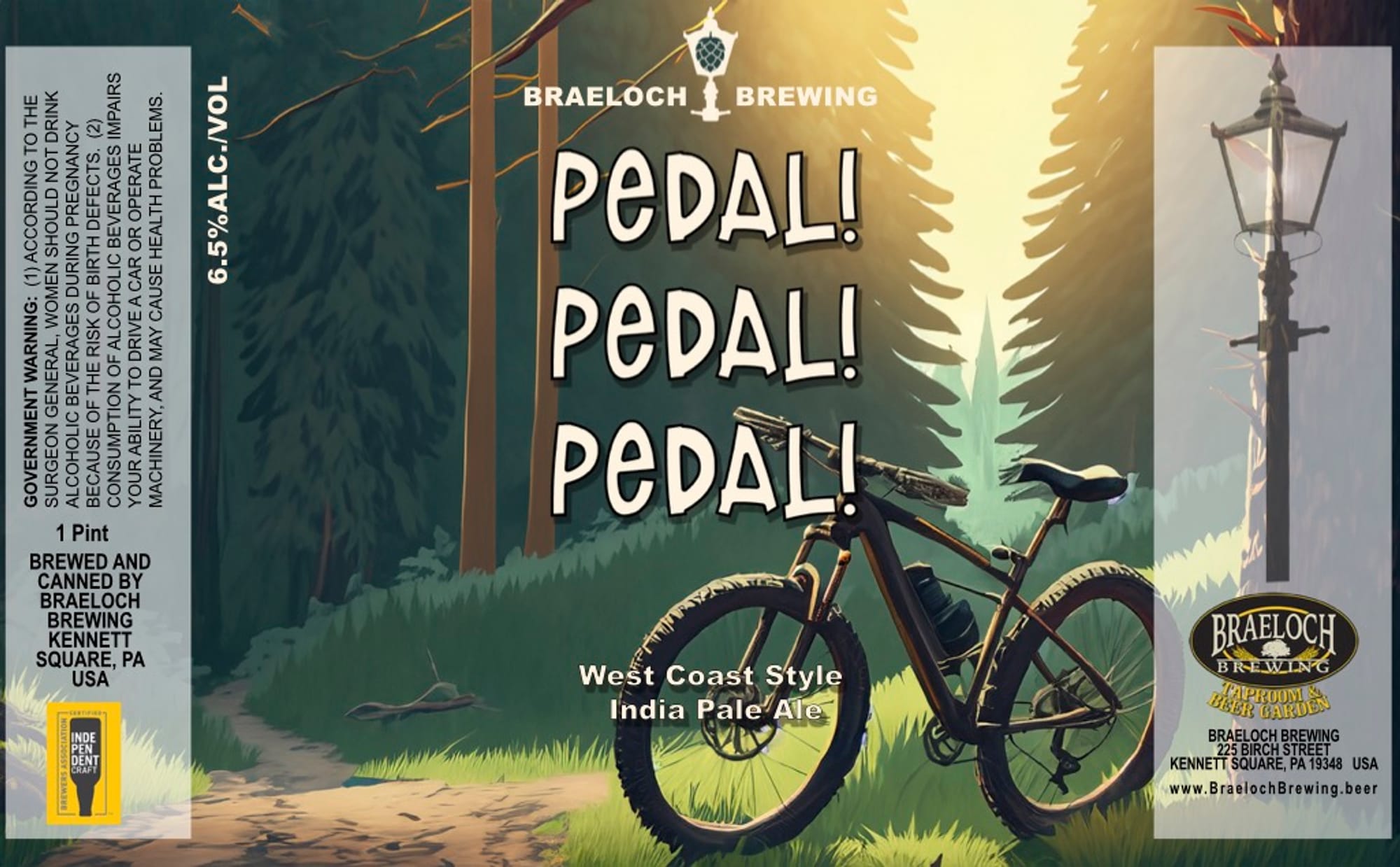 Pedal! Pedal! Pedal! by Braeloch Brewing - beer label
