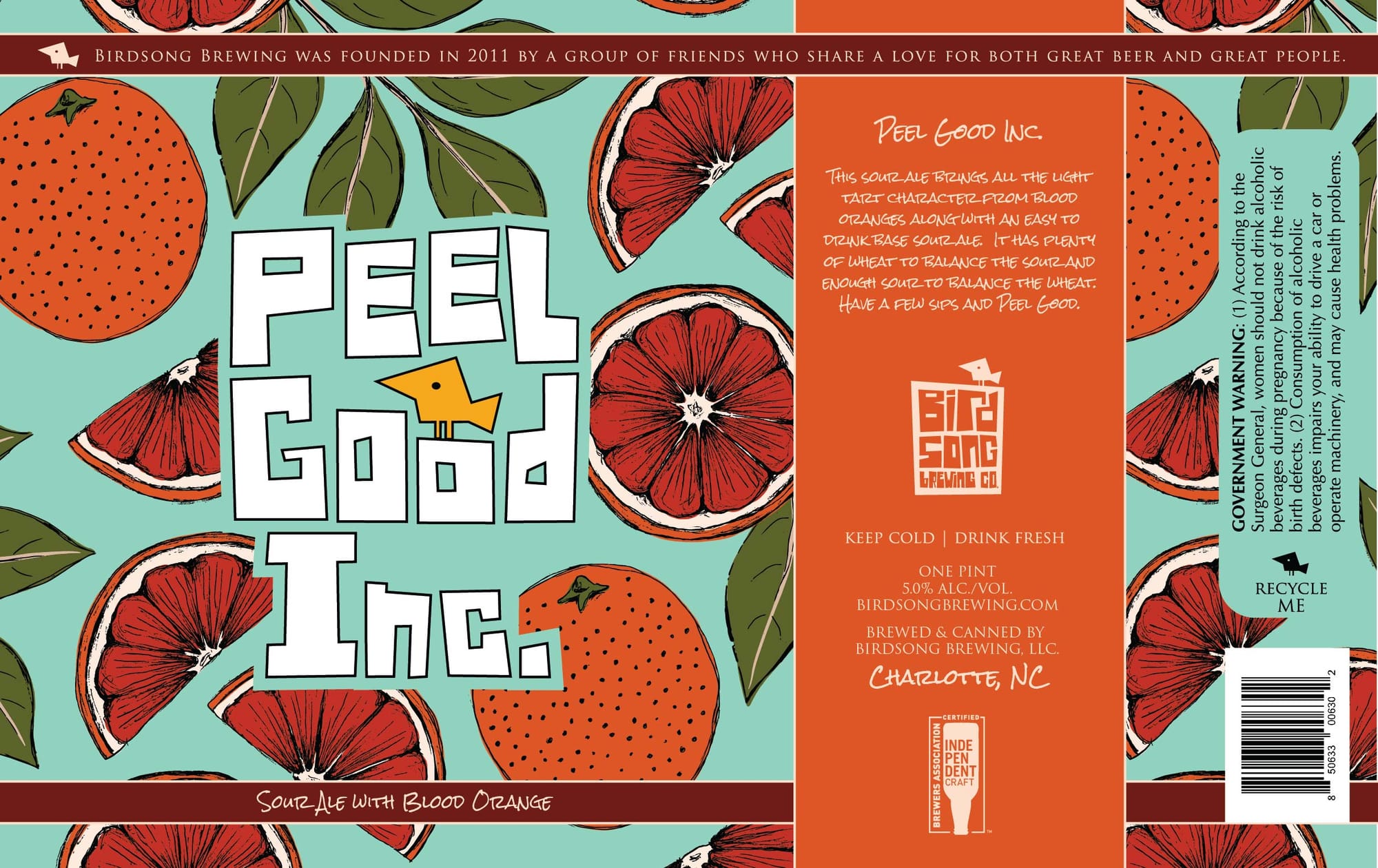 Peel Good Inc. by Birdsong Brewing - beer label
