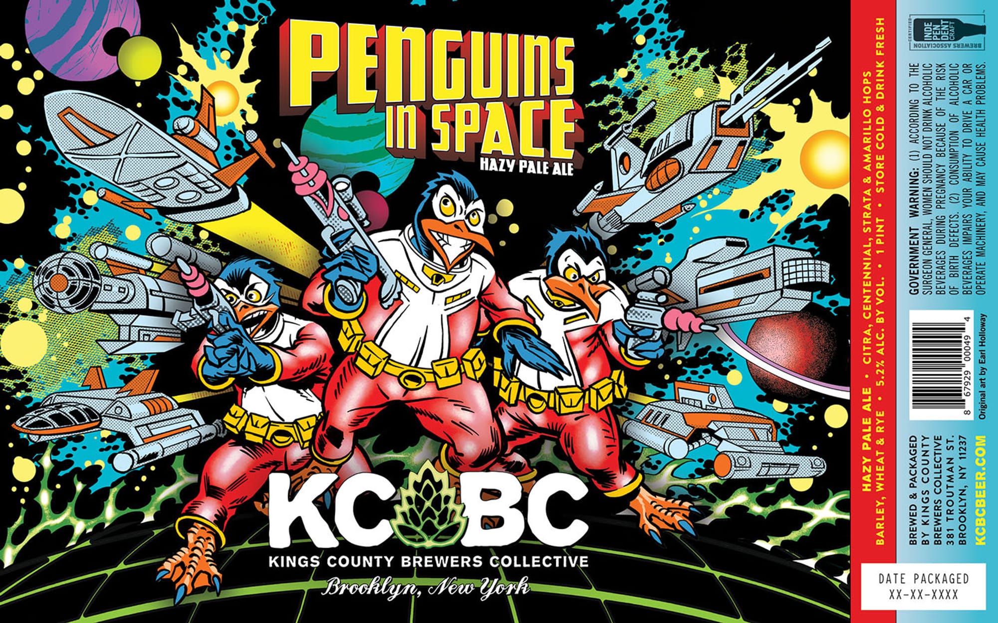 Penguins in Space by Kings County Brewers Collective - beer label