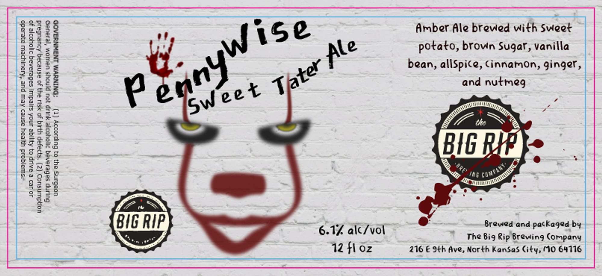 Pennywise Sweet Ale by The Big Rip Brewing Company - beer label