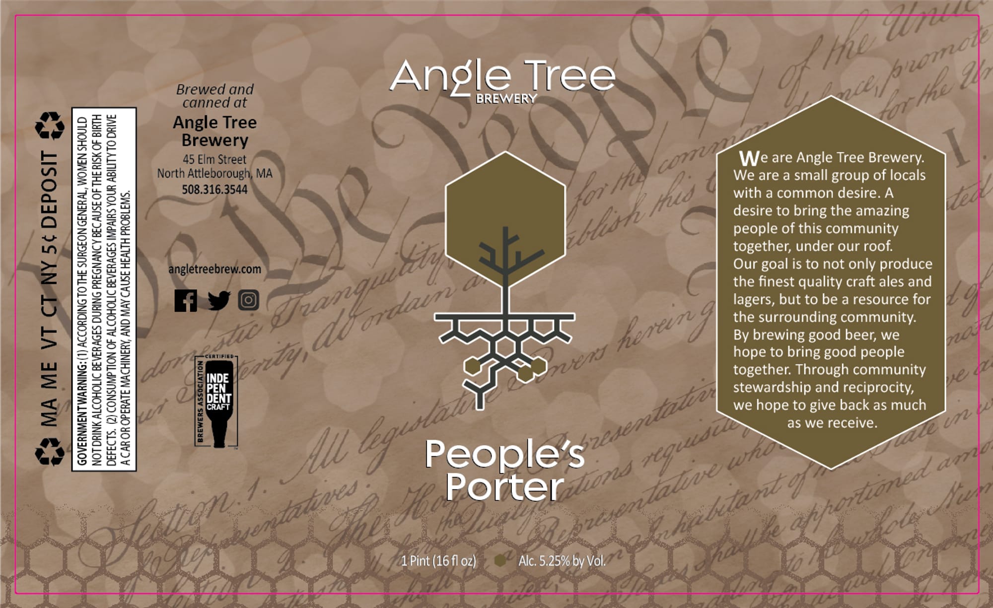 People's Porter by Angle Tree Brewery - beer label