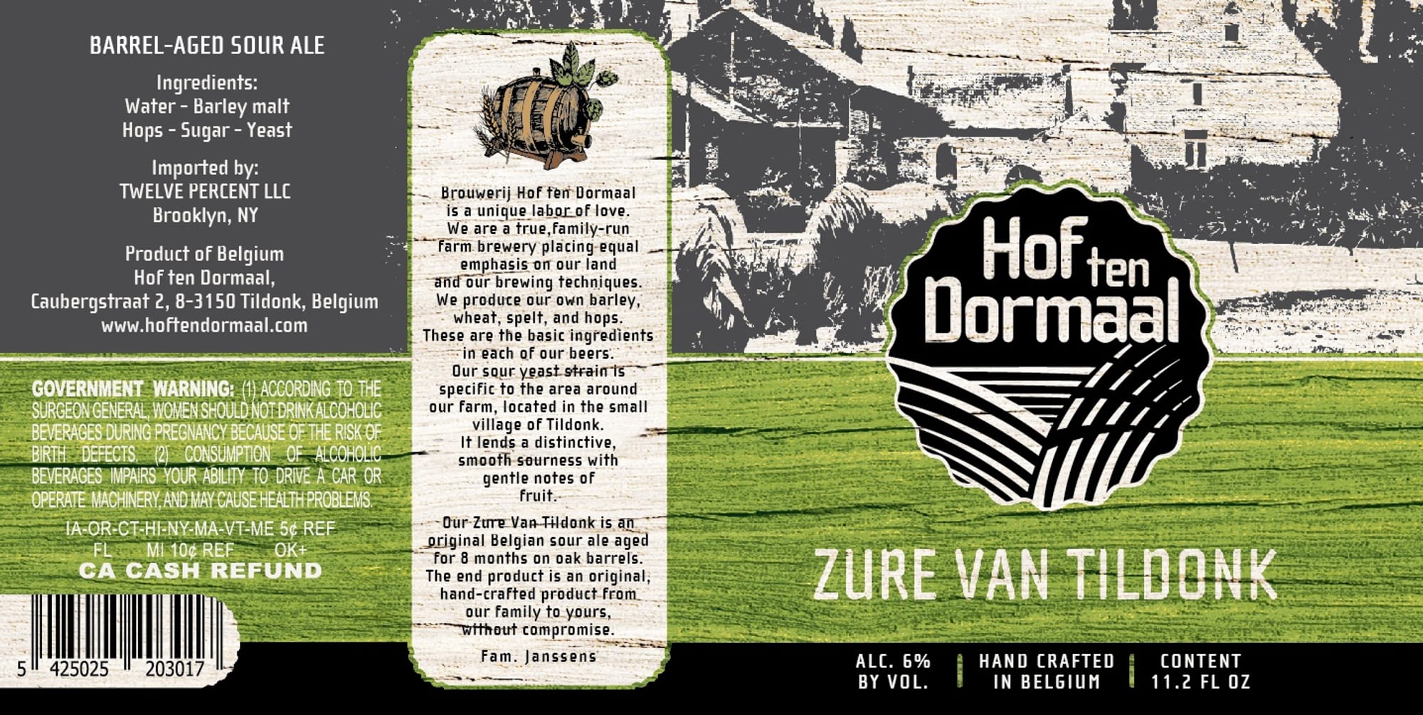 Zure Van Tildonk by Hof ten Dormaal - beer label