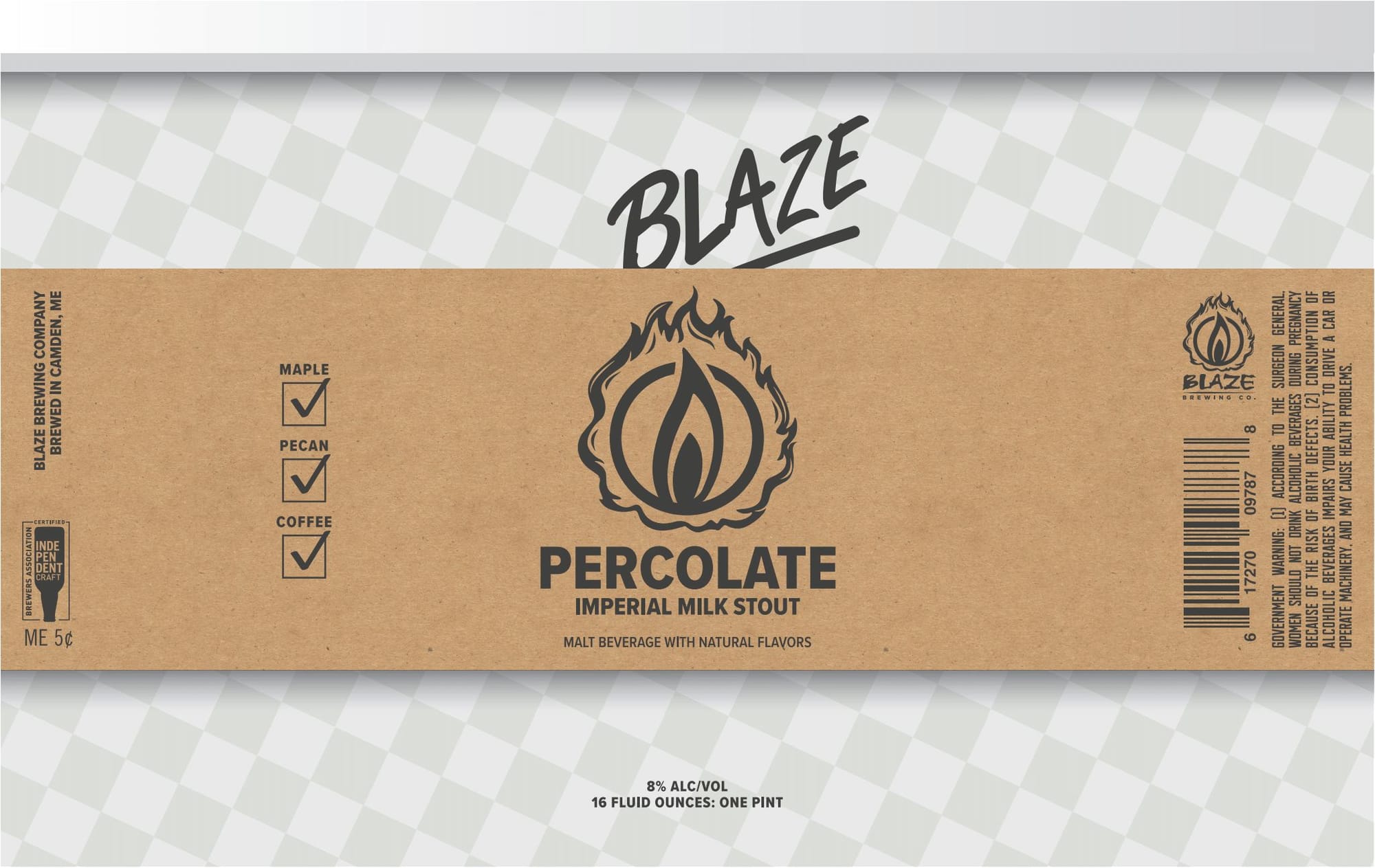 Percolate by Blaze Brewing Company - beer label