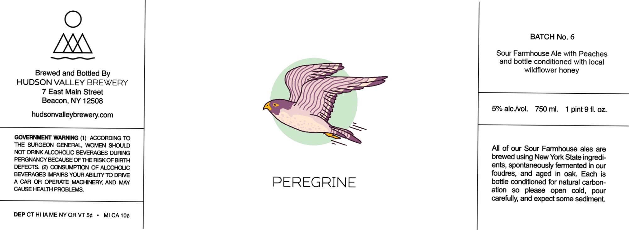 Peregrine by Hudson Valley Brewery - beer label