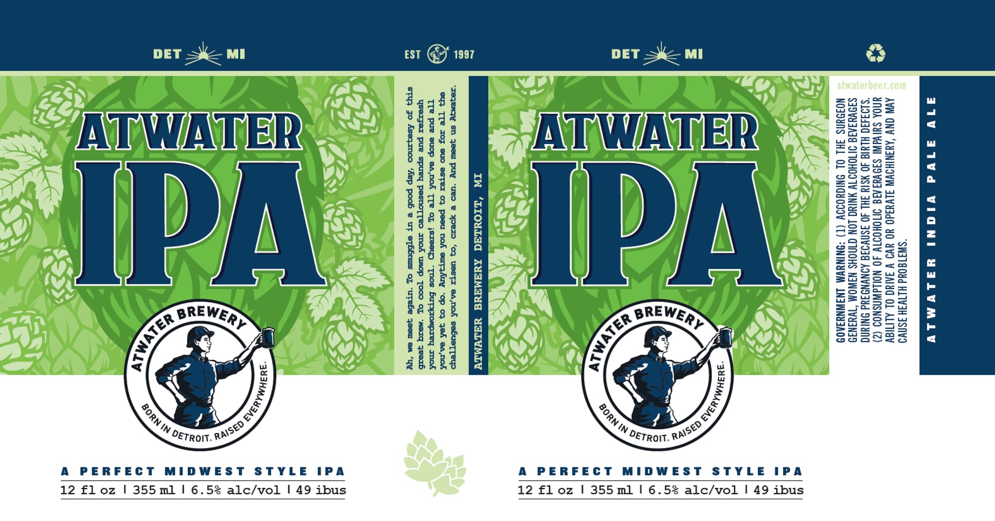 Perfect Midwest Style IPA by Atwater Brewing Company - beer label
