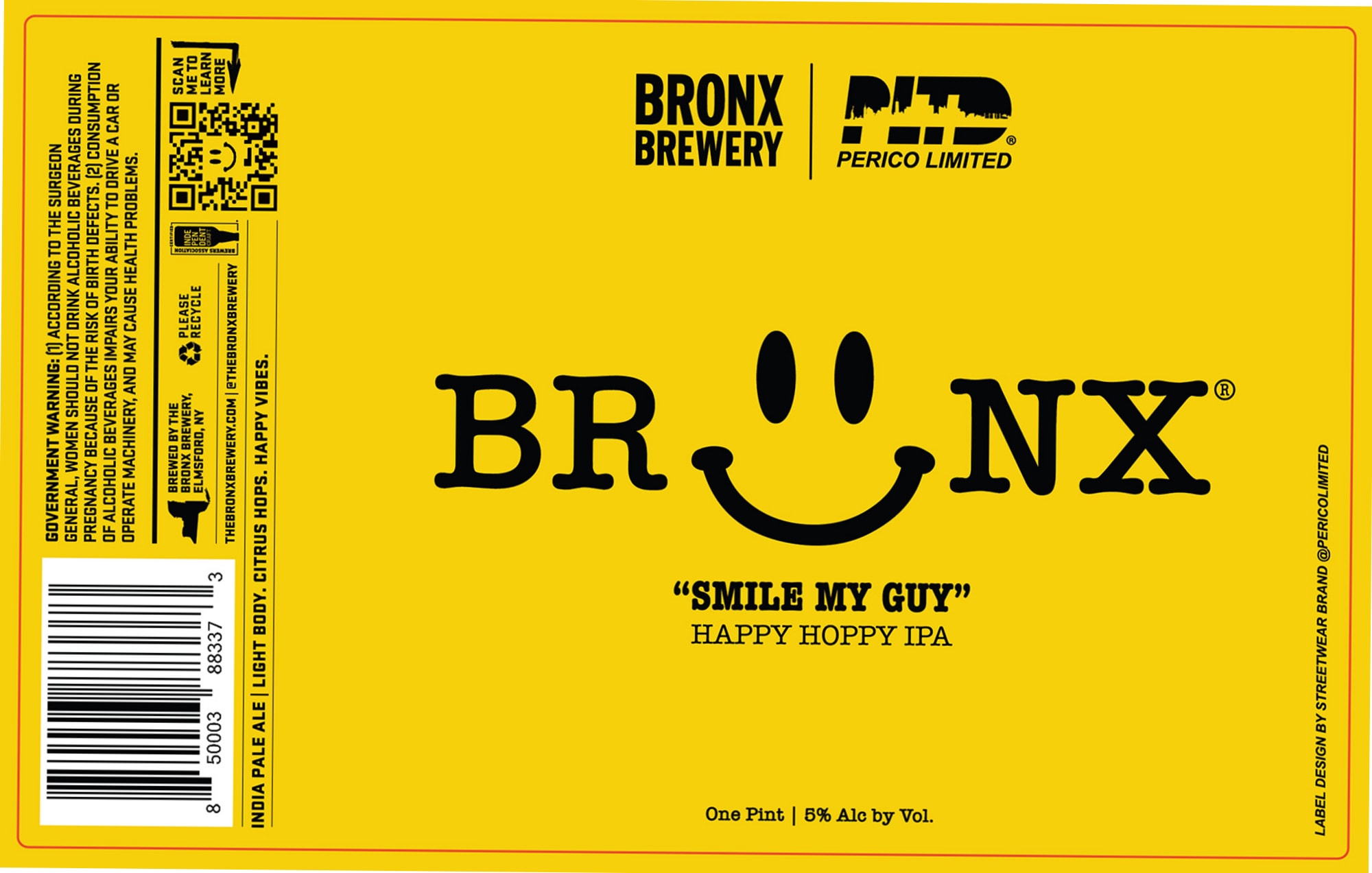 Perico Limited by Bronx Brewery - beer label