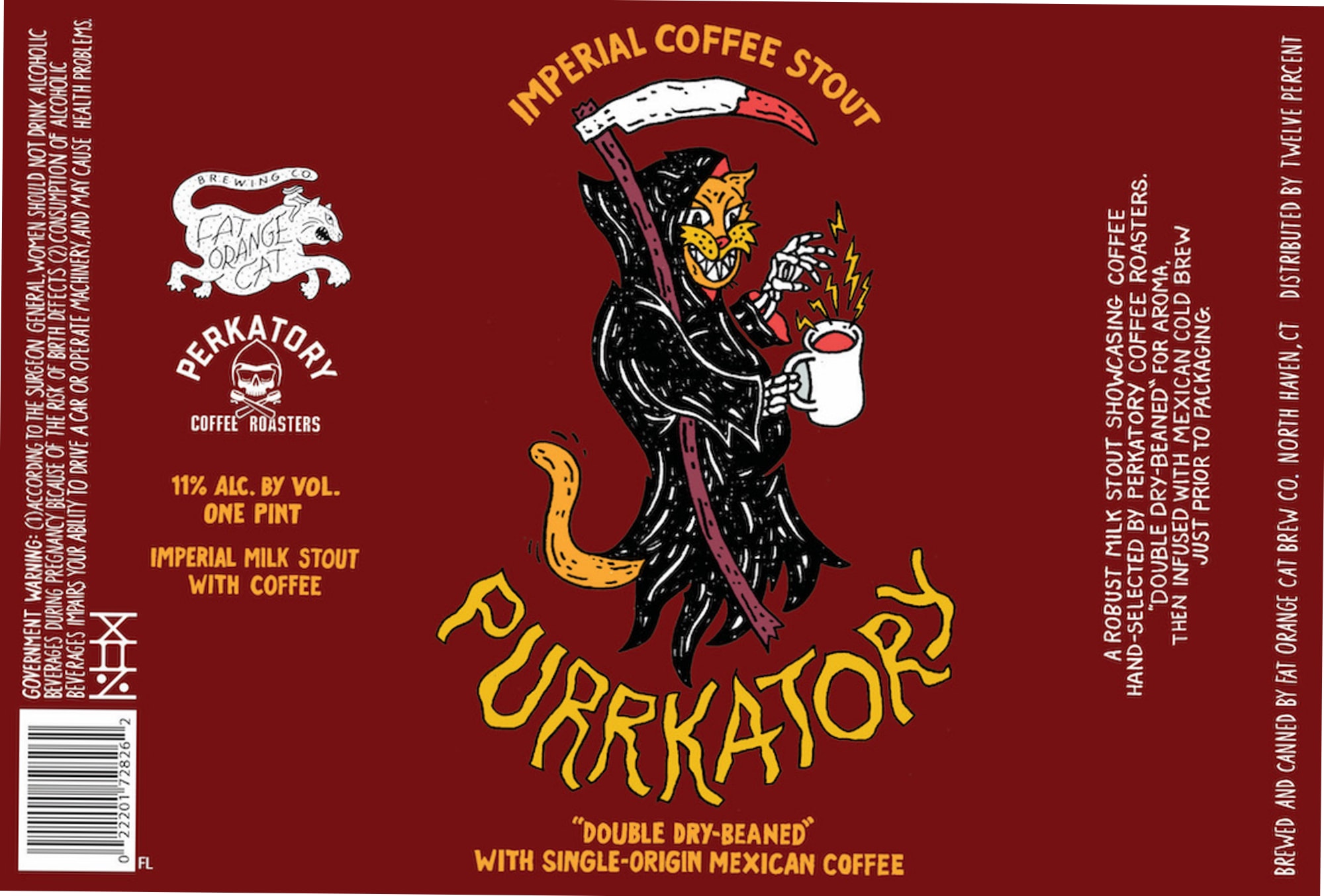 Perkatory by Fat Orange Cat Brew Co. - beer label
