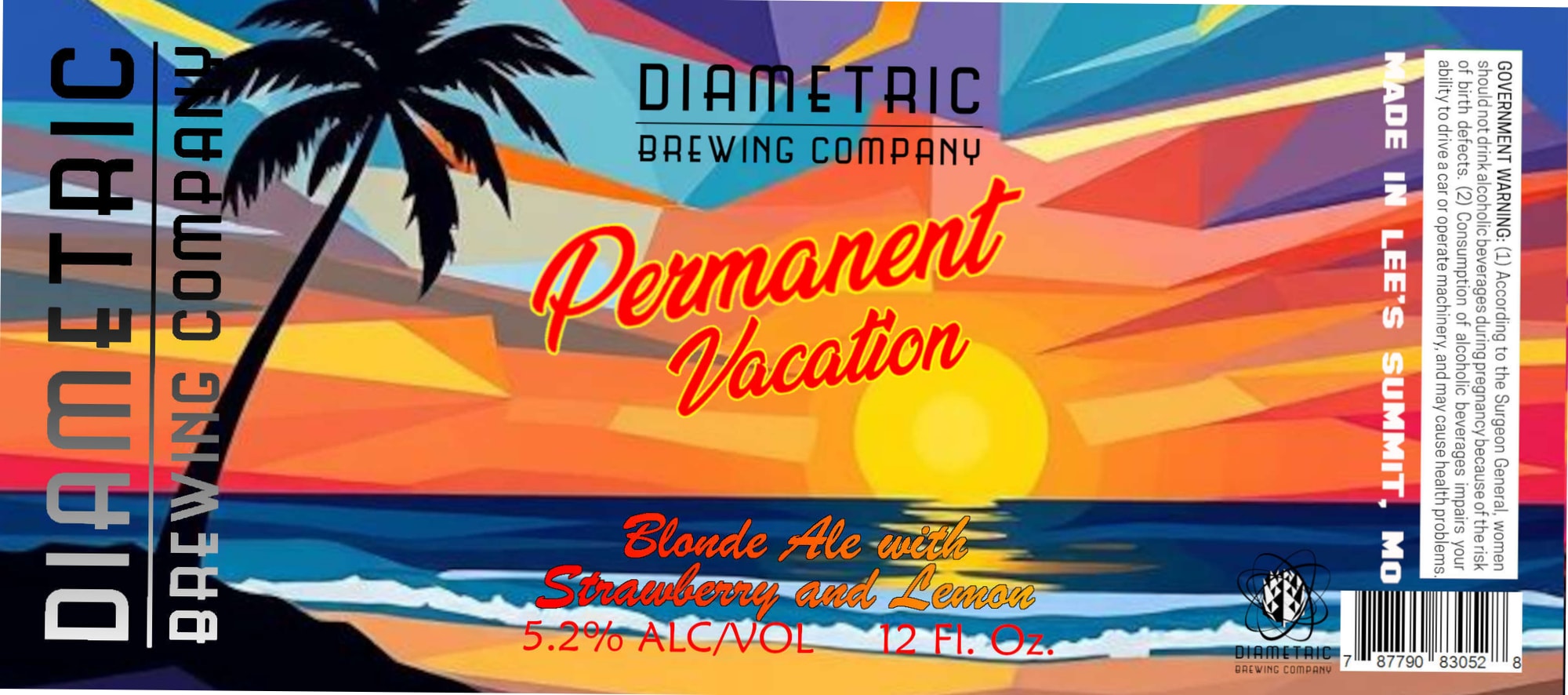 Permanent Vacation by Diametric Brewing Company - beer label