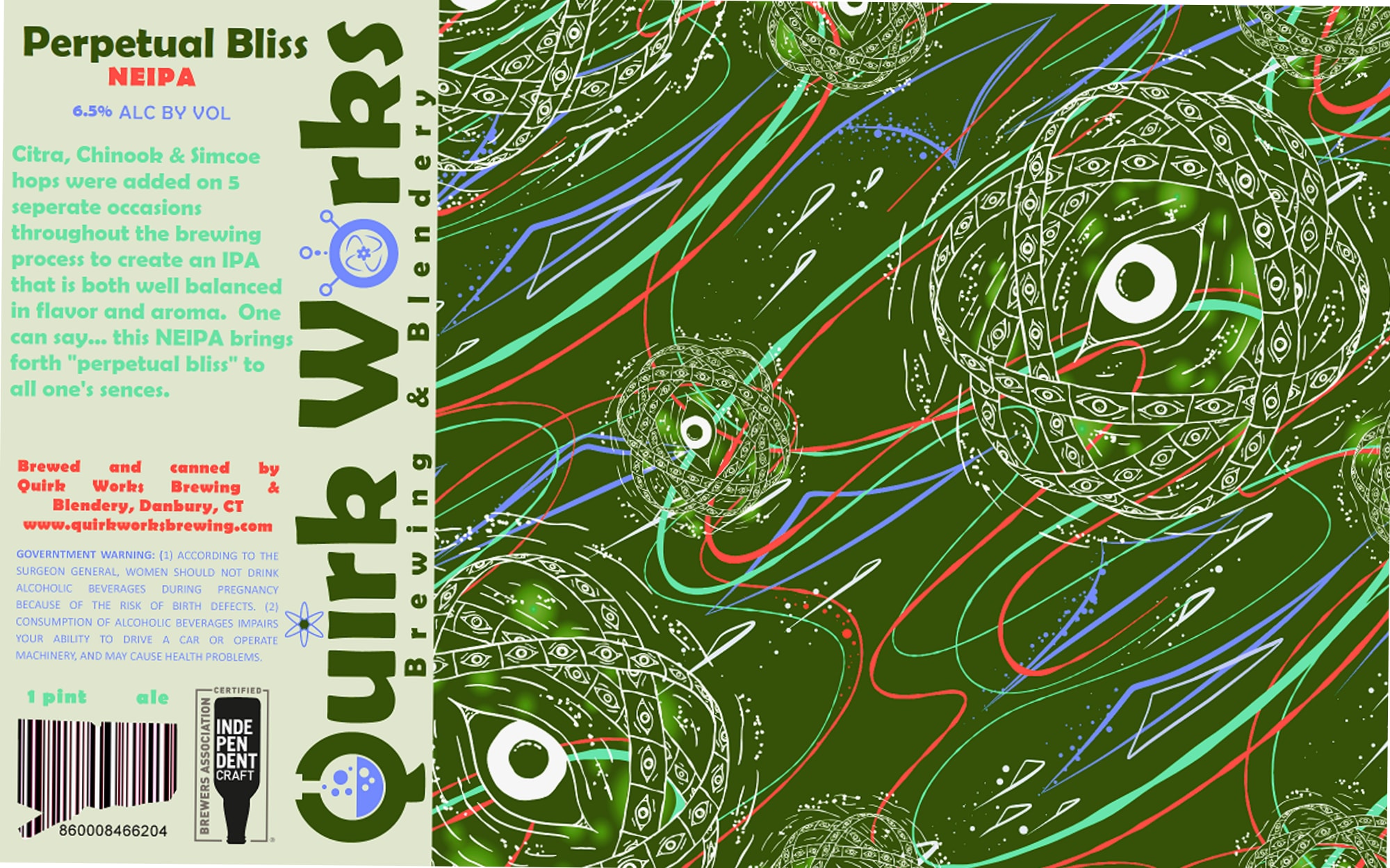 Perpetual Bliss by Quirk Works Brewing - beer label