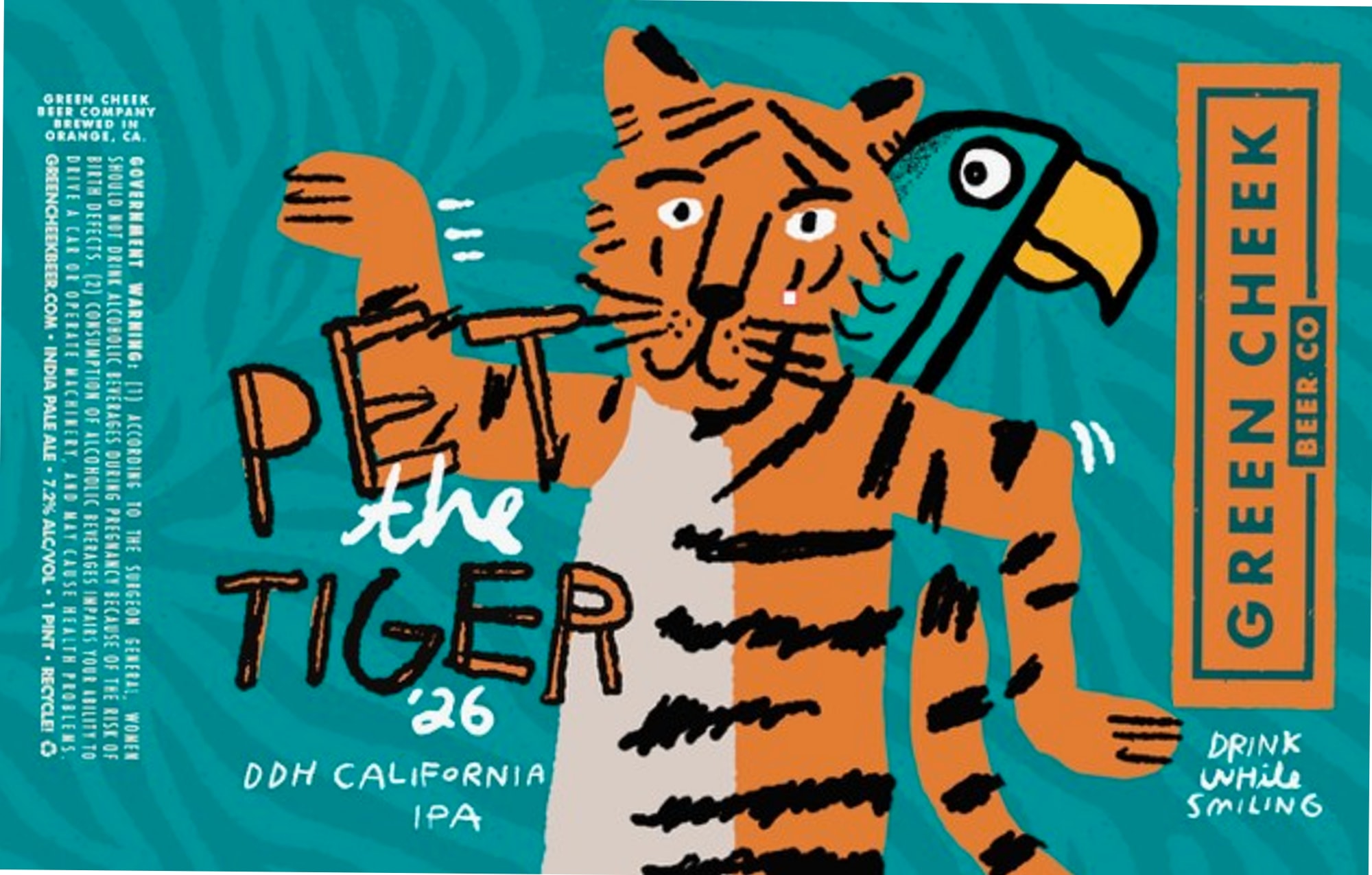 Pet the Tiger ‘26 by Green Cheek Beer Co. - beer label