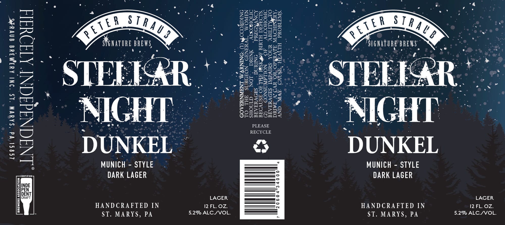 Stellar Night Dunkel by Peter Straus Brewing Inc. - beer label
