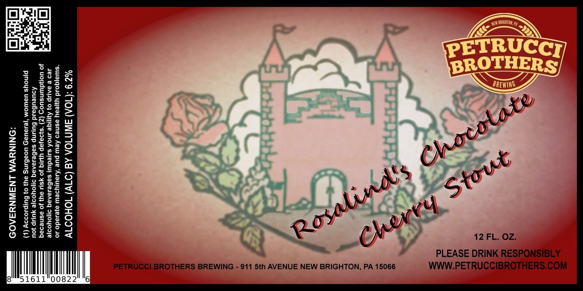 Rosalind’s Cherry Chocolate Stout by Petrucci Brothers Brewing - beer label