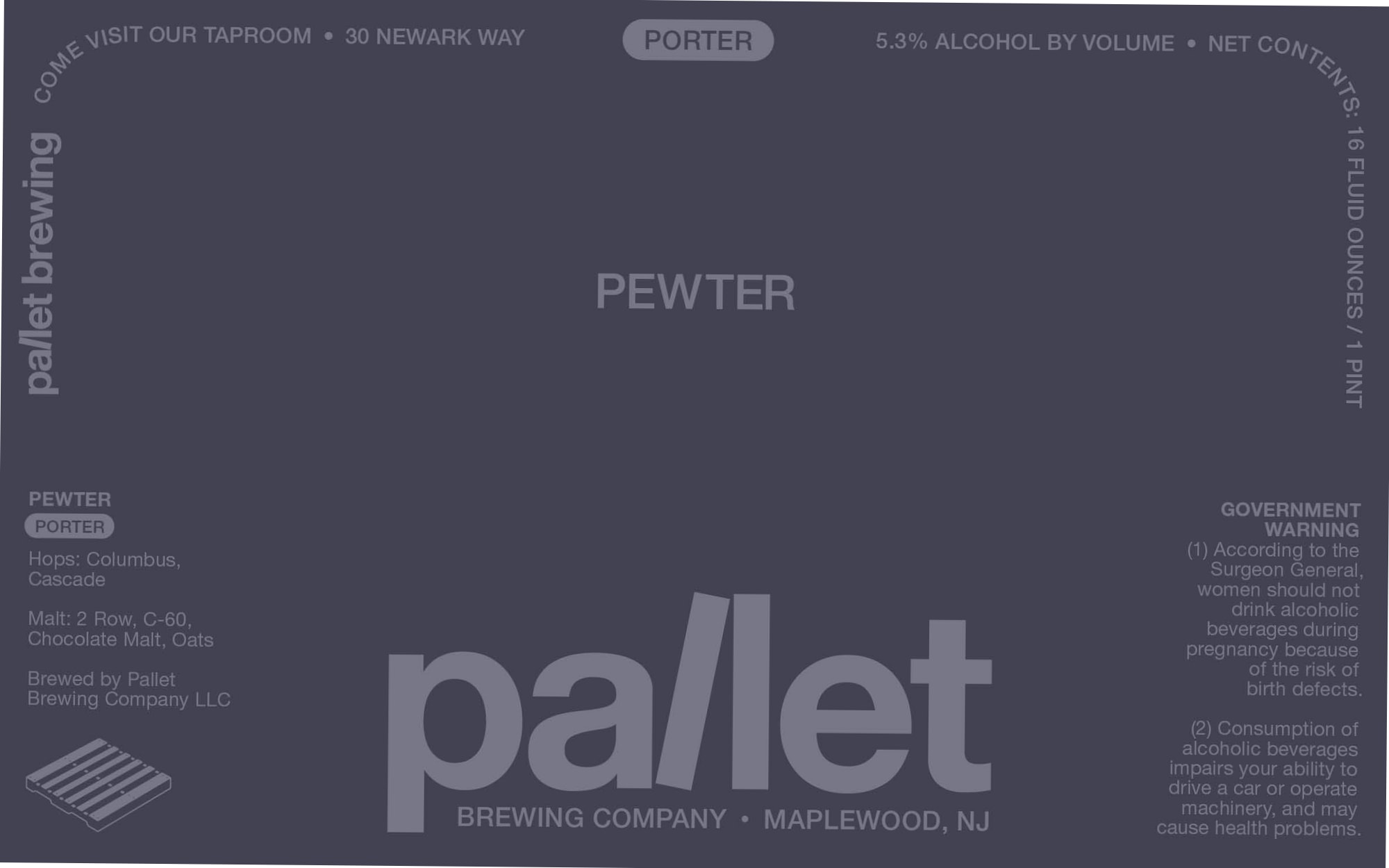 Pewter by Pallet Brewing Company - beer label
