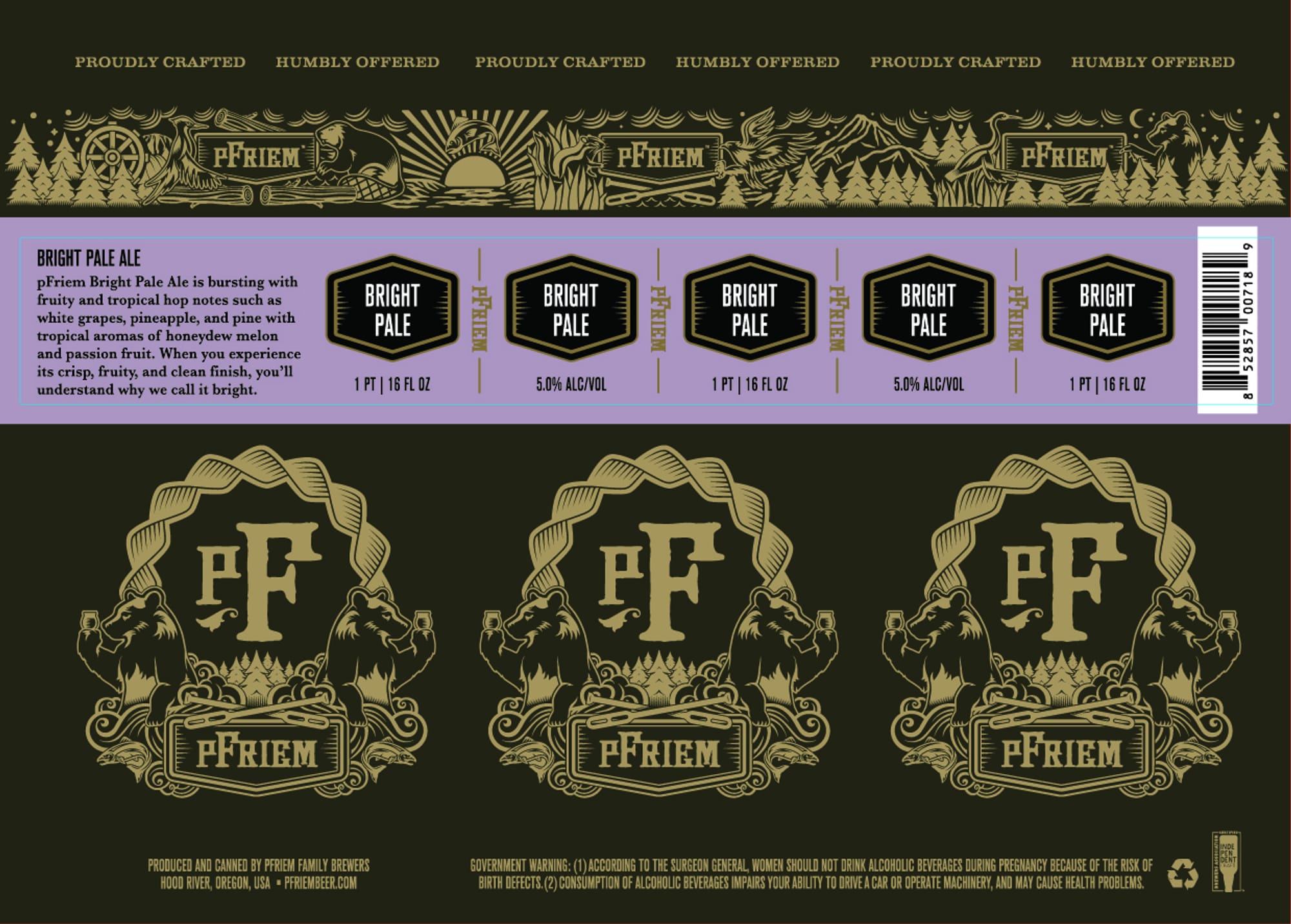 Bright Pale Ale by Pfriem Family Brewers - beer label
