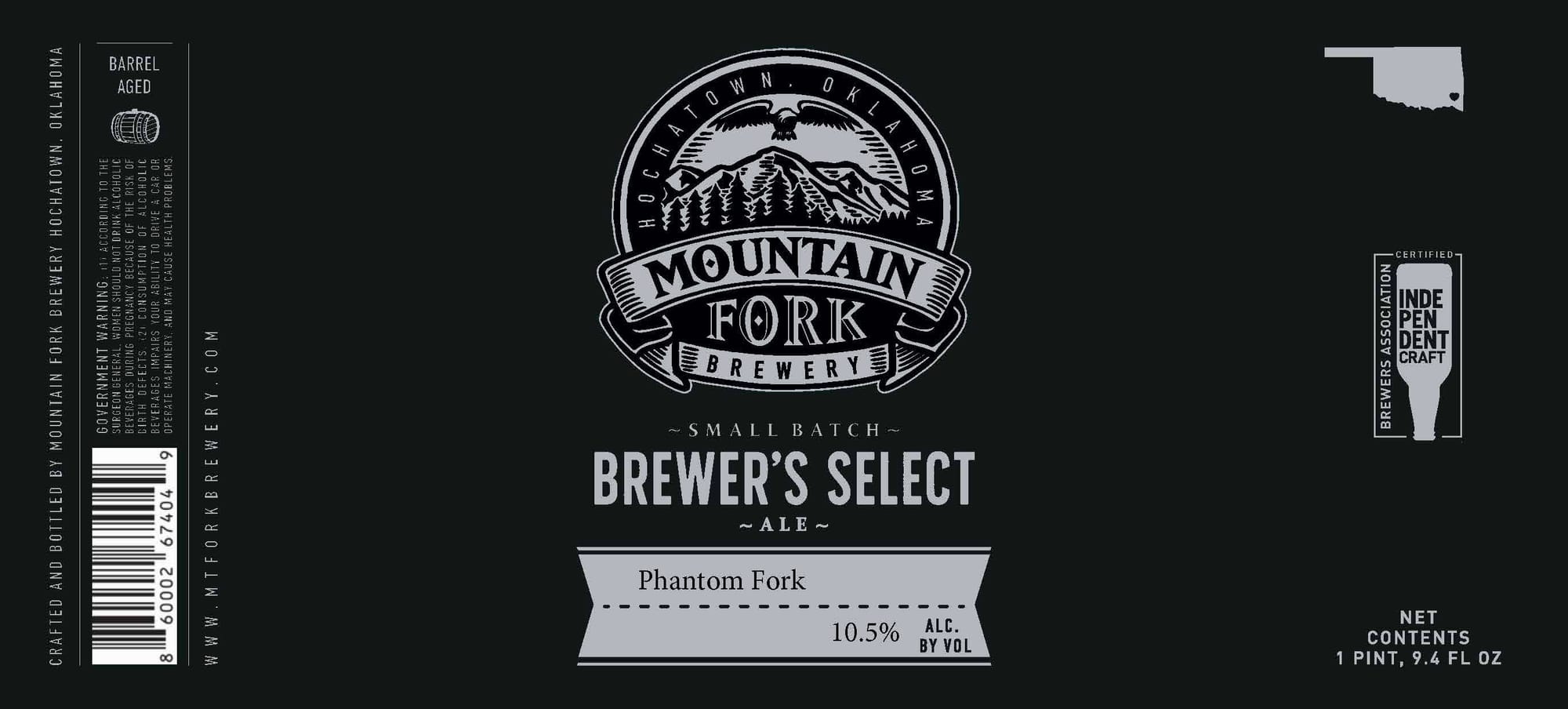Phantom Fork by Mountain Fork Brewery - beer label