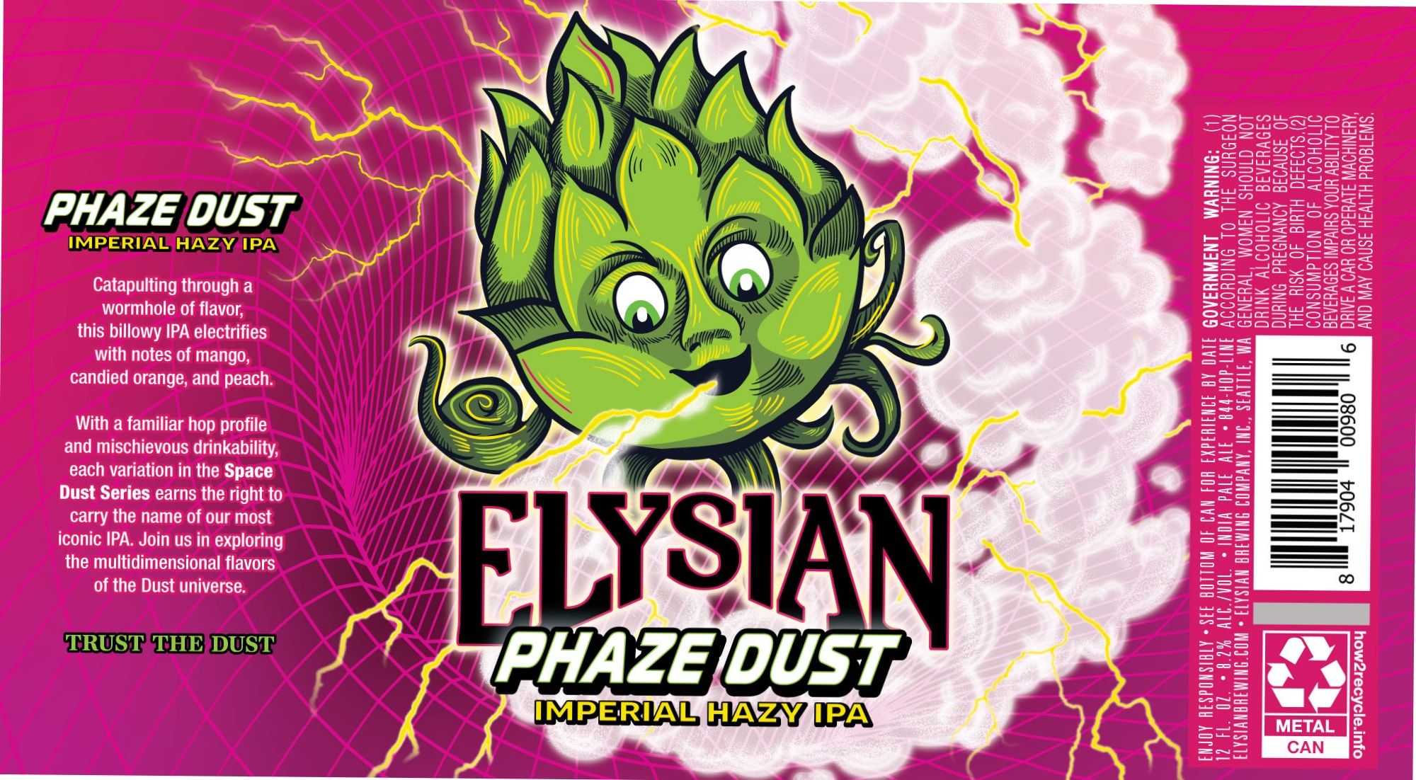 Phaze Dust by Elysian Brewing Company - beer label