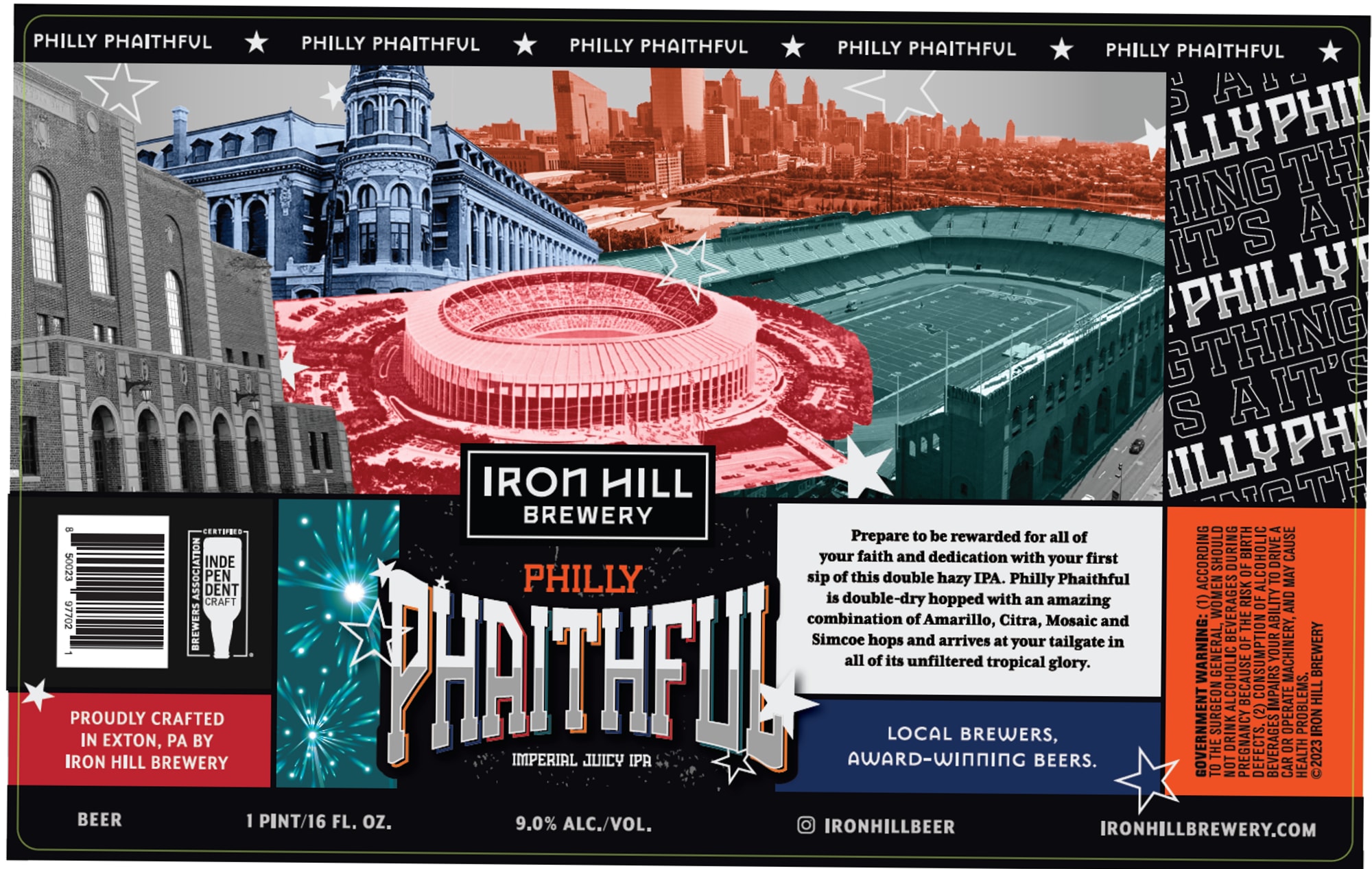 Philly Phaithful by Iron Hill Brewery - beer label