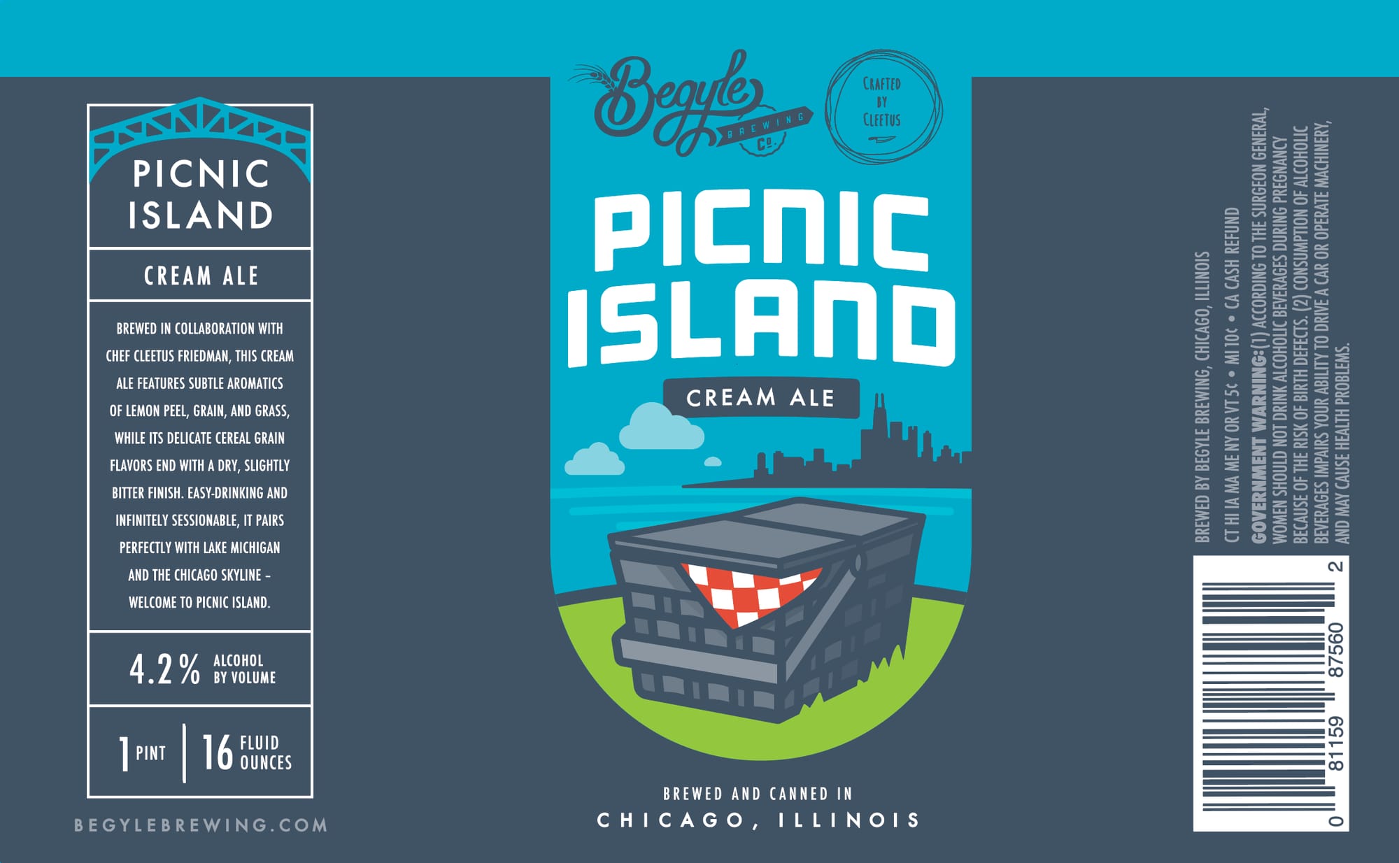 Picnic Island Cream Ale by Begyle Brewing - beer label