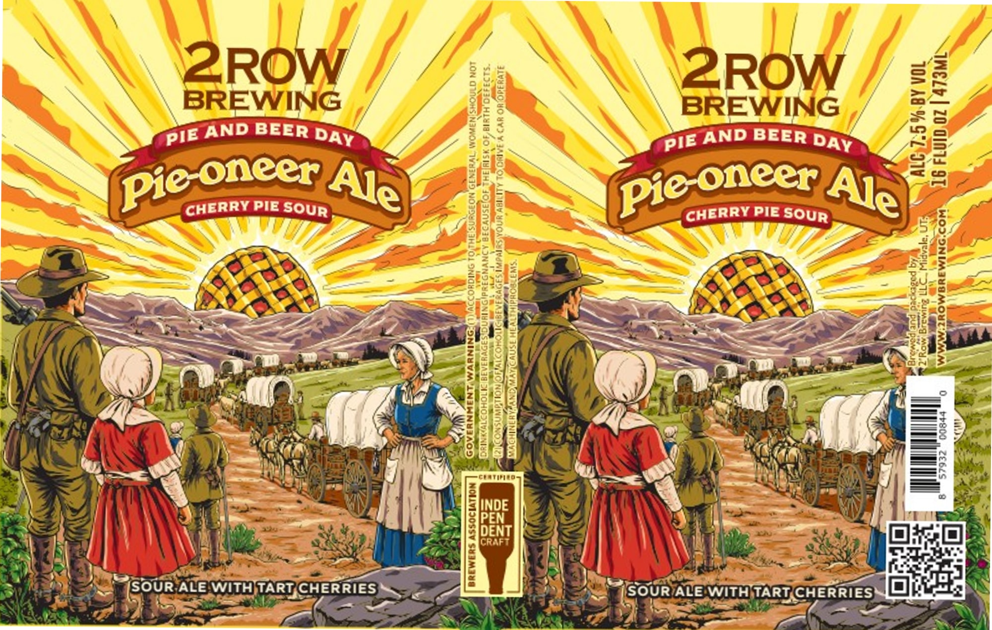 Pie and Beer Day by 2 Row Brewing - beer label
