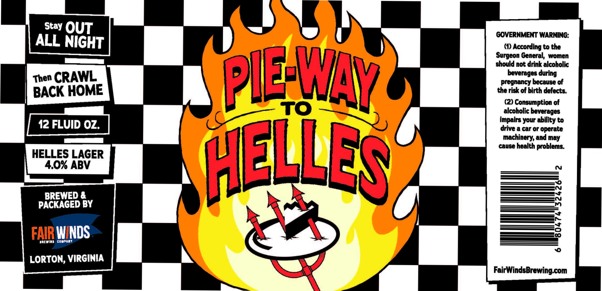 Pie-Way to Helles by Fair Winds Brewing Company - beer label