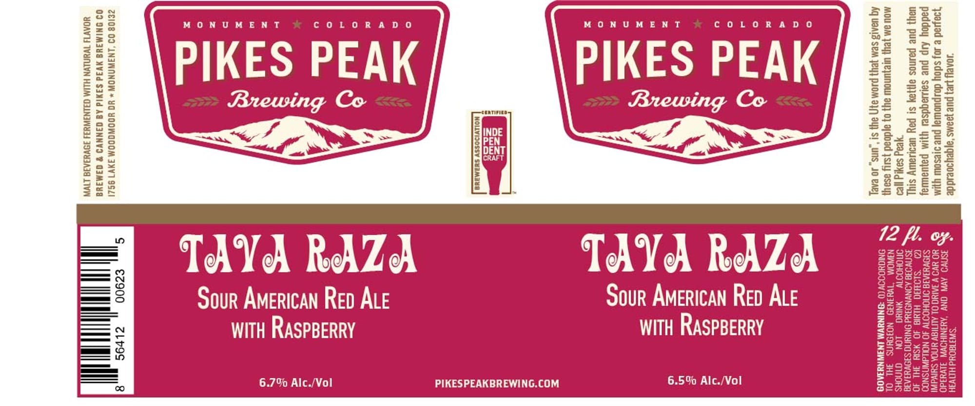 Taya Raza by Pikes Peak Brewing Co. - beer label