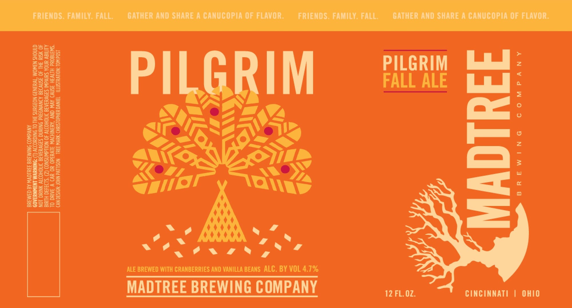 Pilgrim Fall Ale by MadTree Brewing Company - beer label