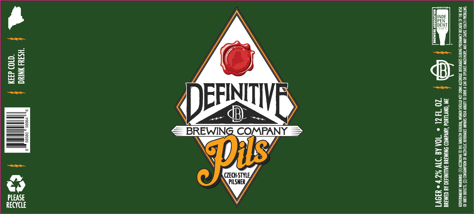 Pils by Definitive Brewing Company - beer label