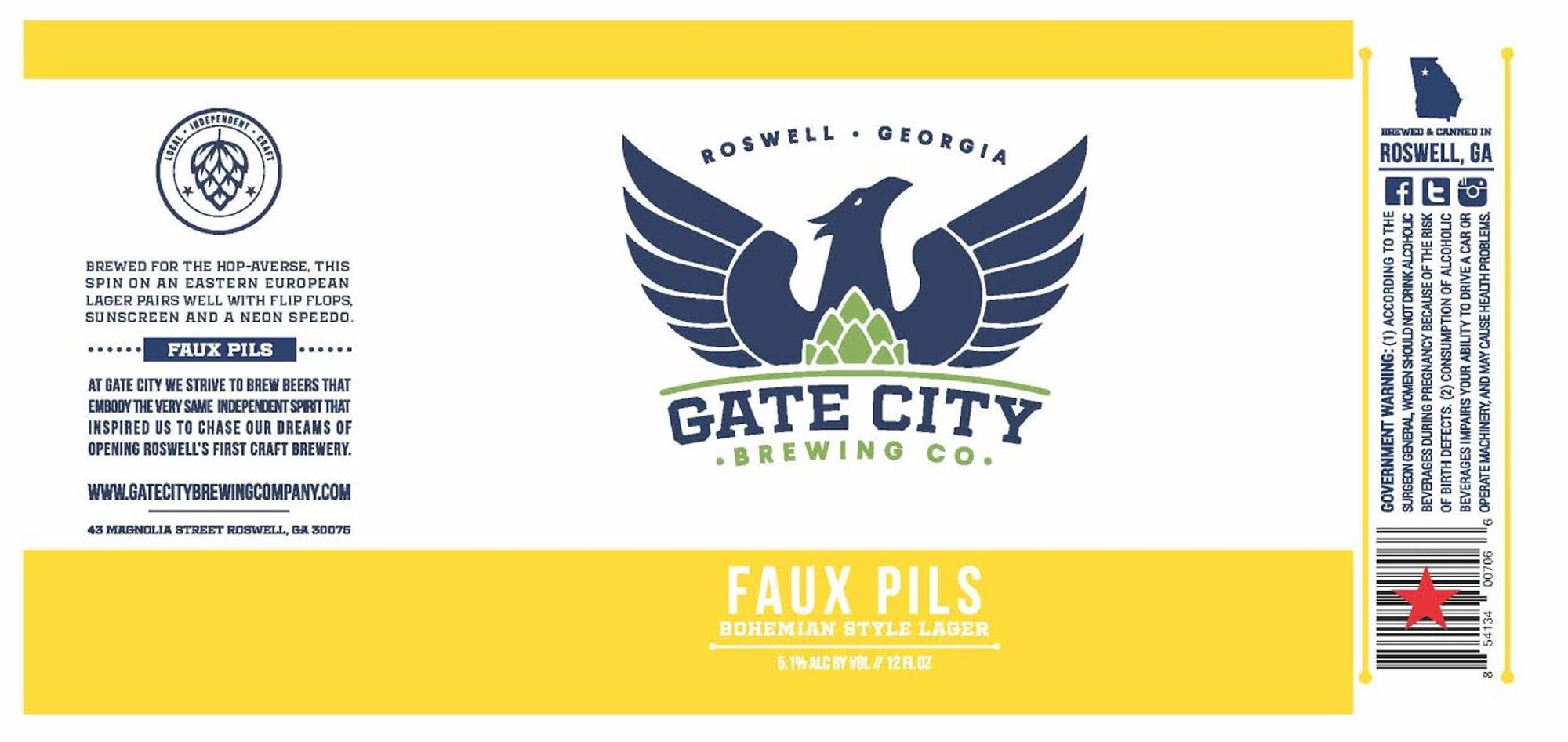 Faux Pils by Gate City Brewing Co. - beer label