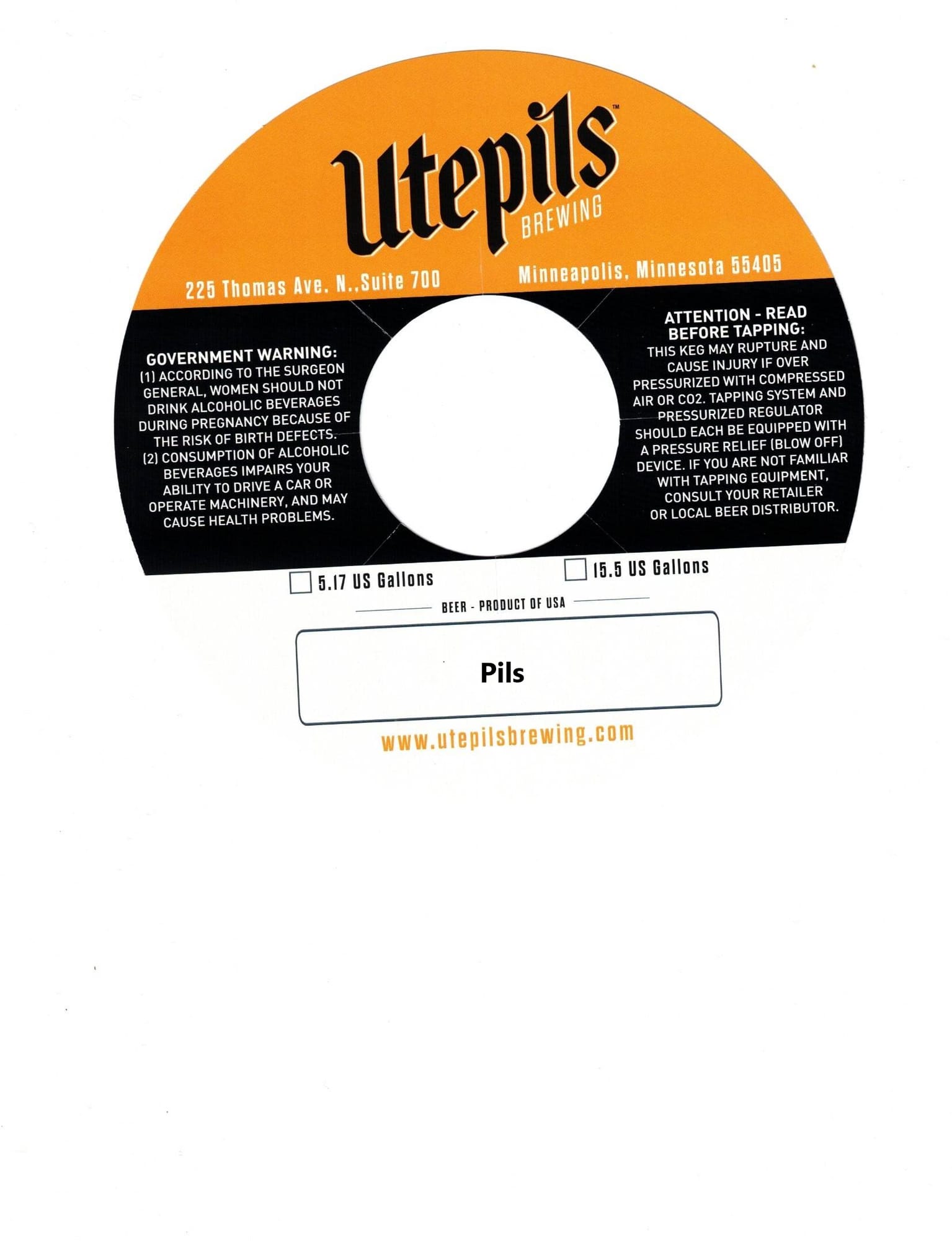 Pils by Utepils Brewing - beer label