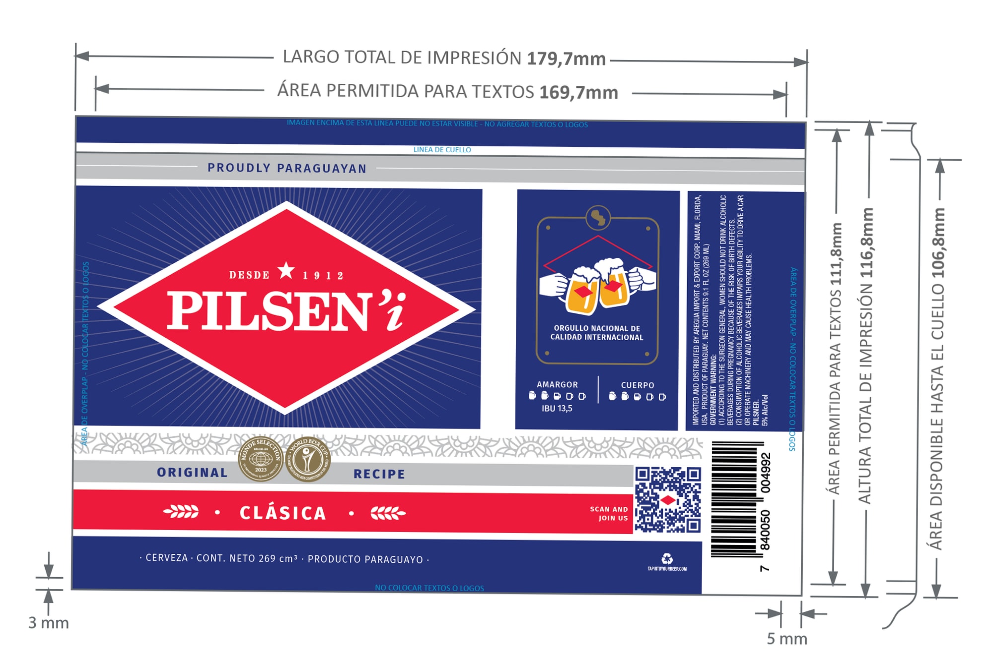 Pilsen 2 by Compañía de Bebidas Paraguayas S.A. - beer label
