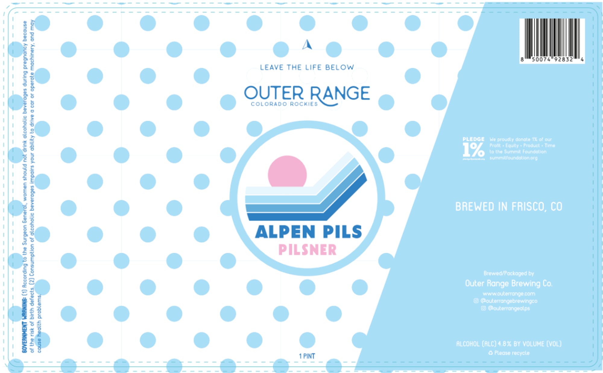 Outer Range Pilsner by Outer Range Brewing Co. - beer label