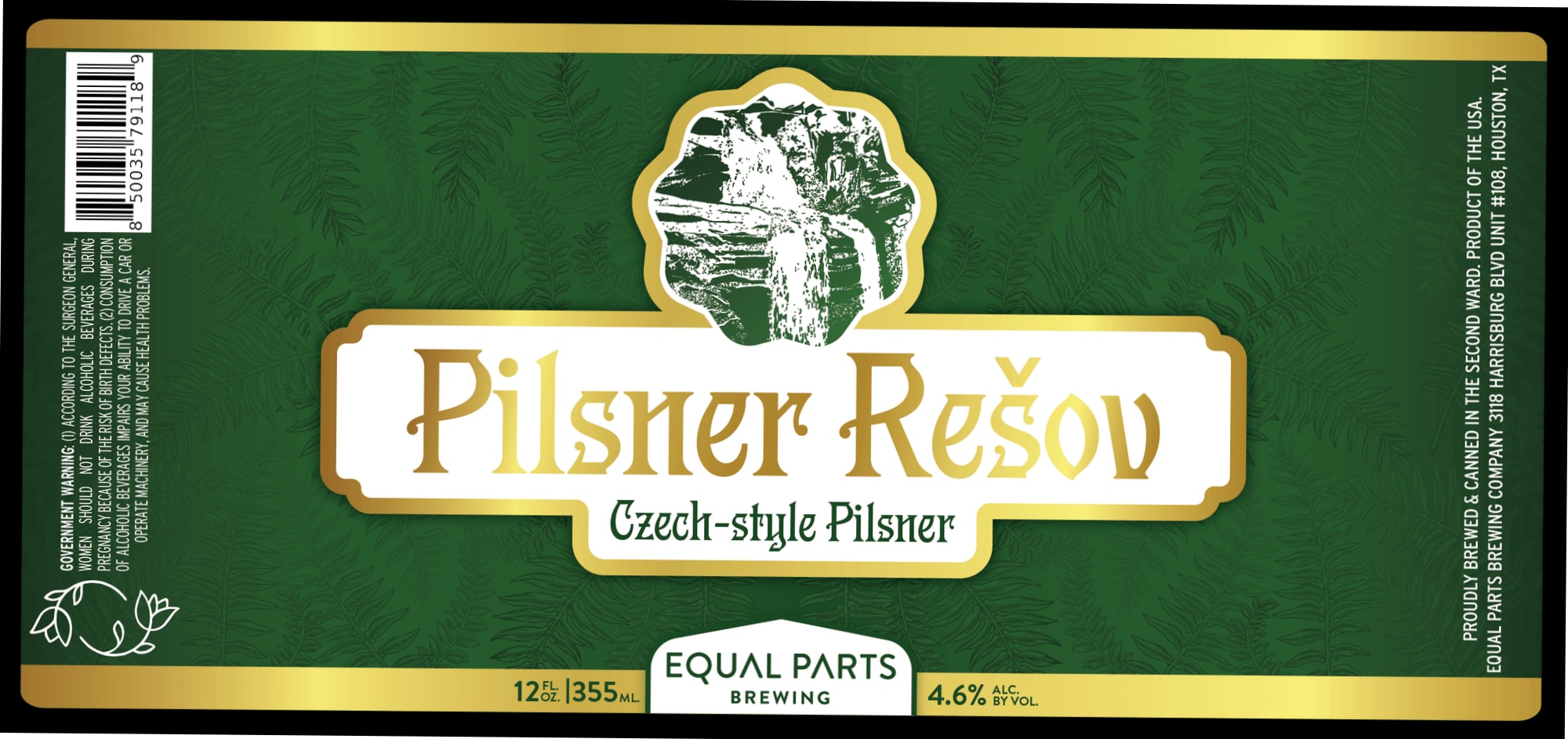 Pilsner Rešov by Equal Parts Brewing - beer label