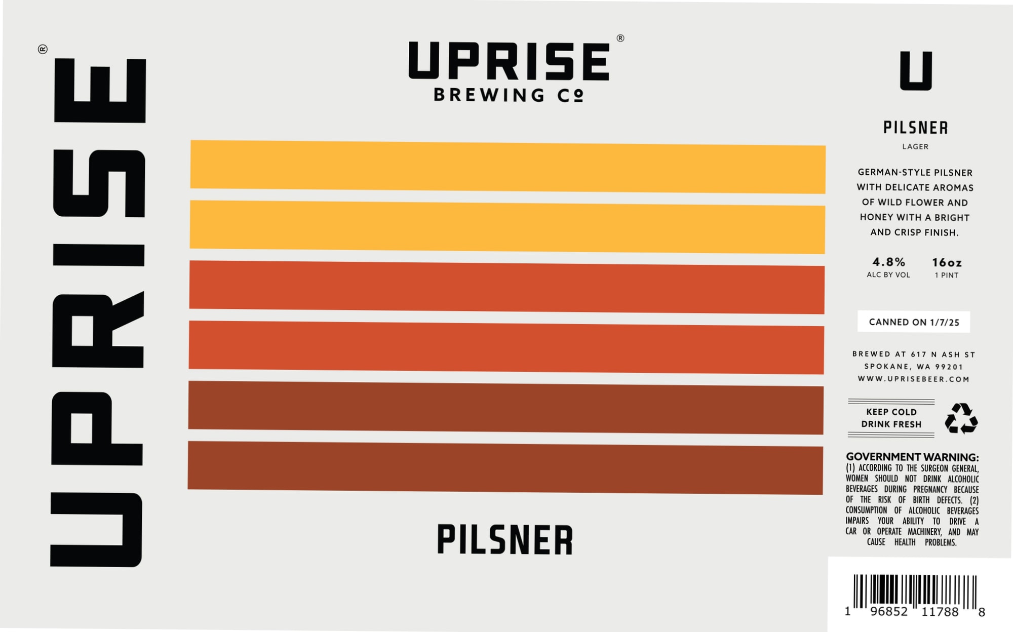 Pilsner by Uprise Brewing Co. - beer label