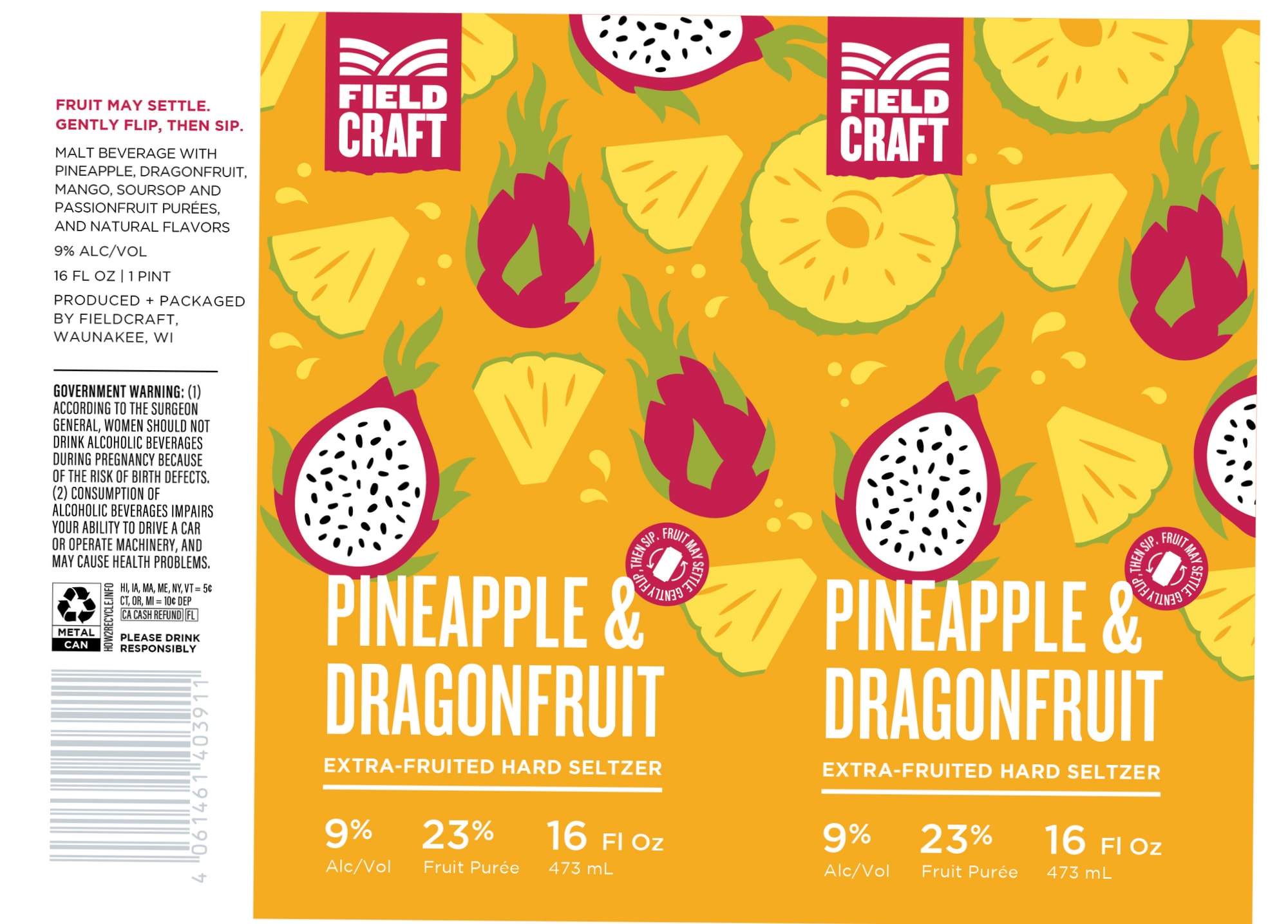 Pineapple & Dragonfruit by FieldCraft - beer label