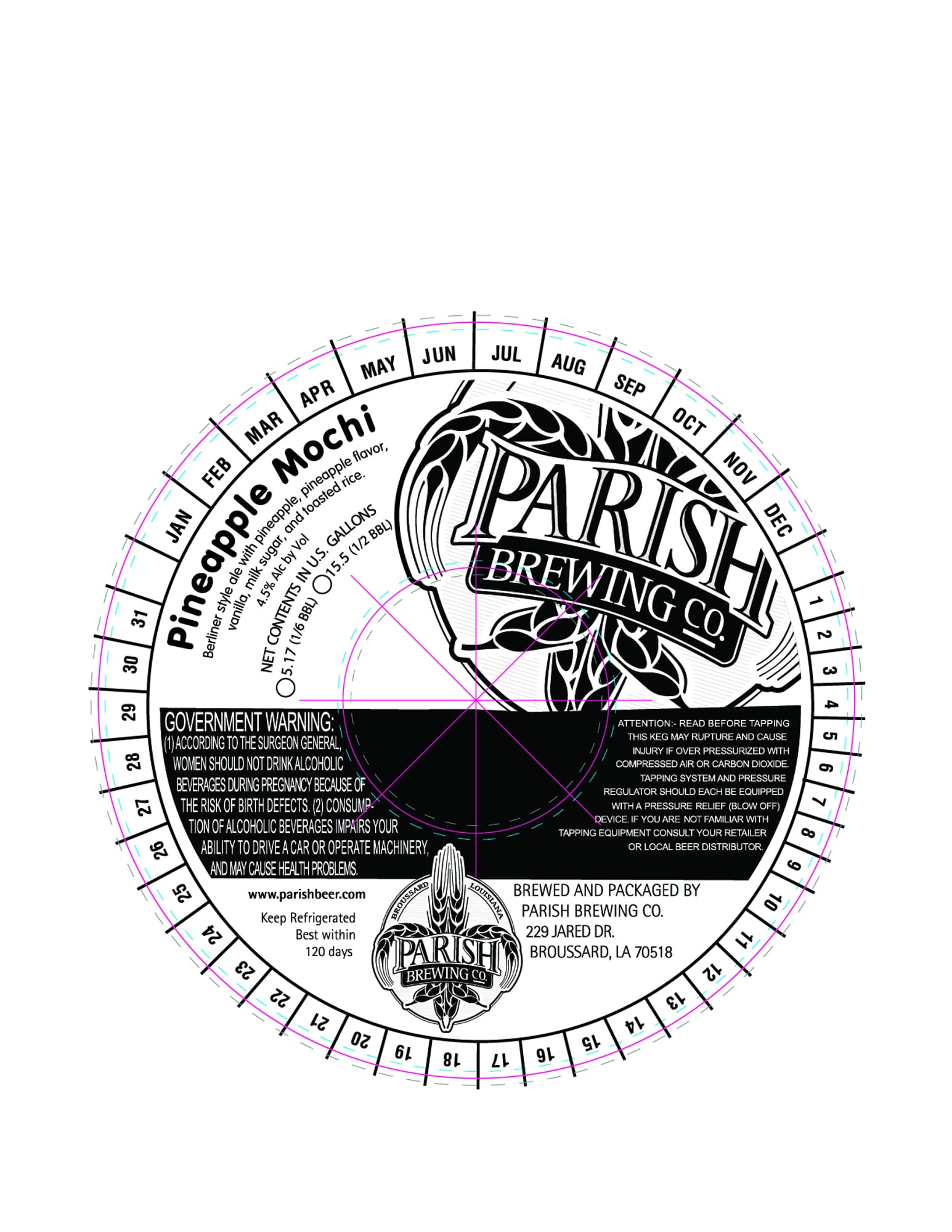 Pineapple Mochi by Parish Brewing Co. - beer label