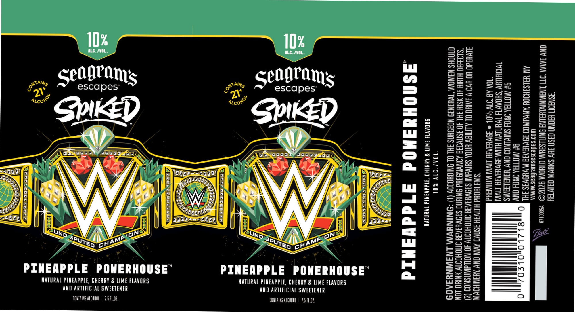 Pineapple Powerhouse by Seagram’s Escapes - beer label