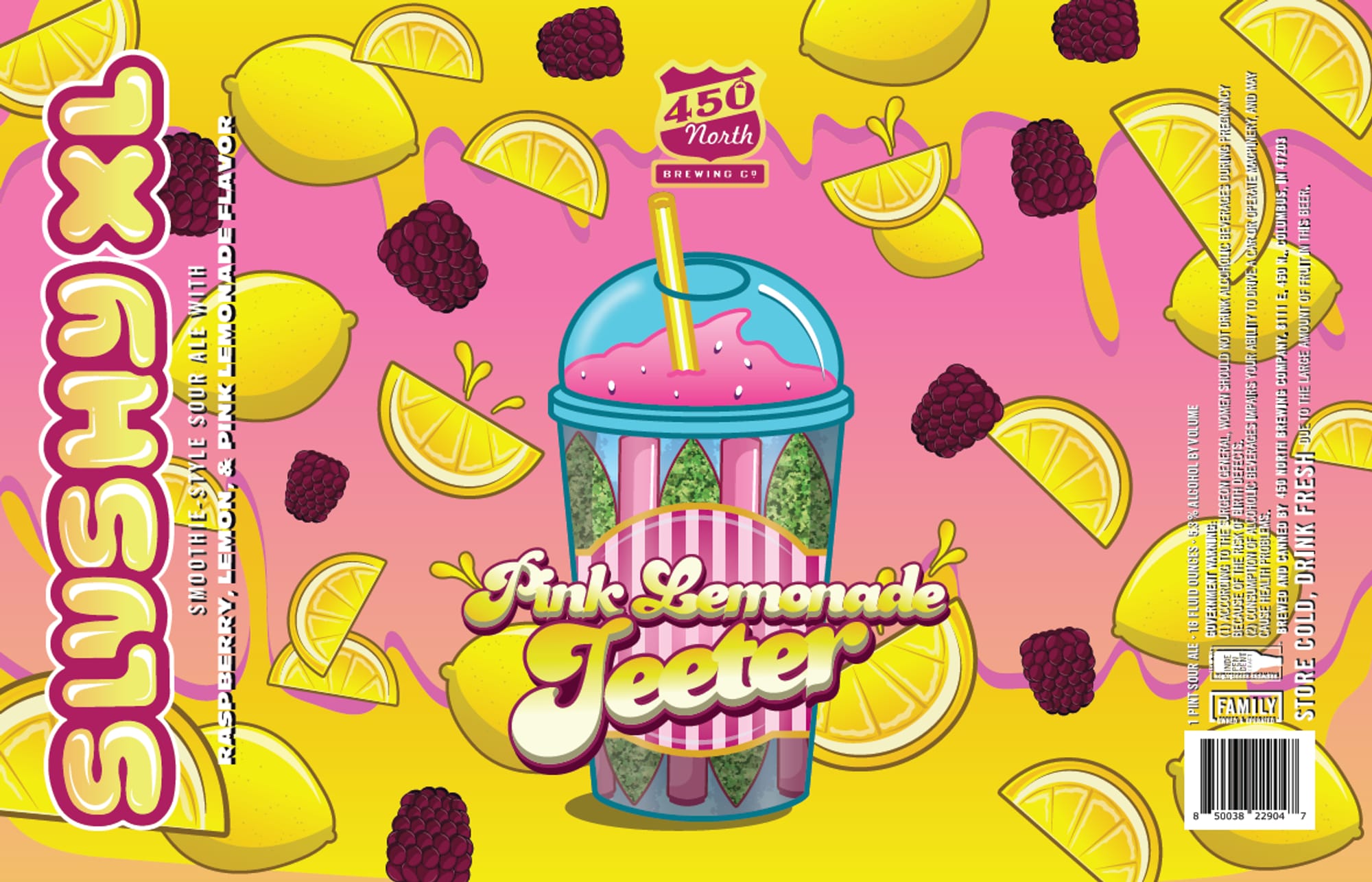 Pink Lemonade Jeeter by 450 North Brewing Co - beer label